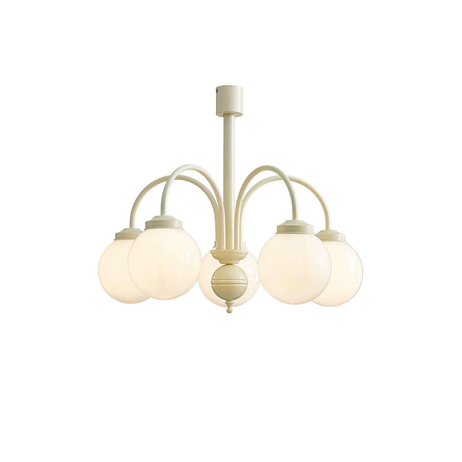 Cream Glass Sphere Chandelier - Blowlighting