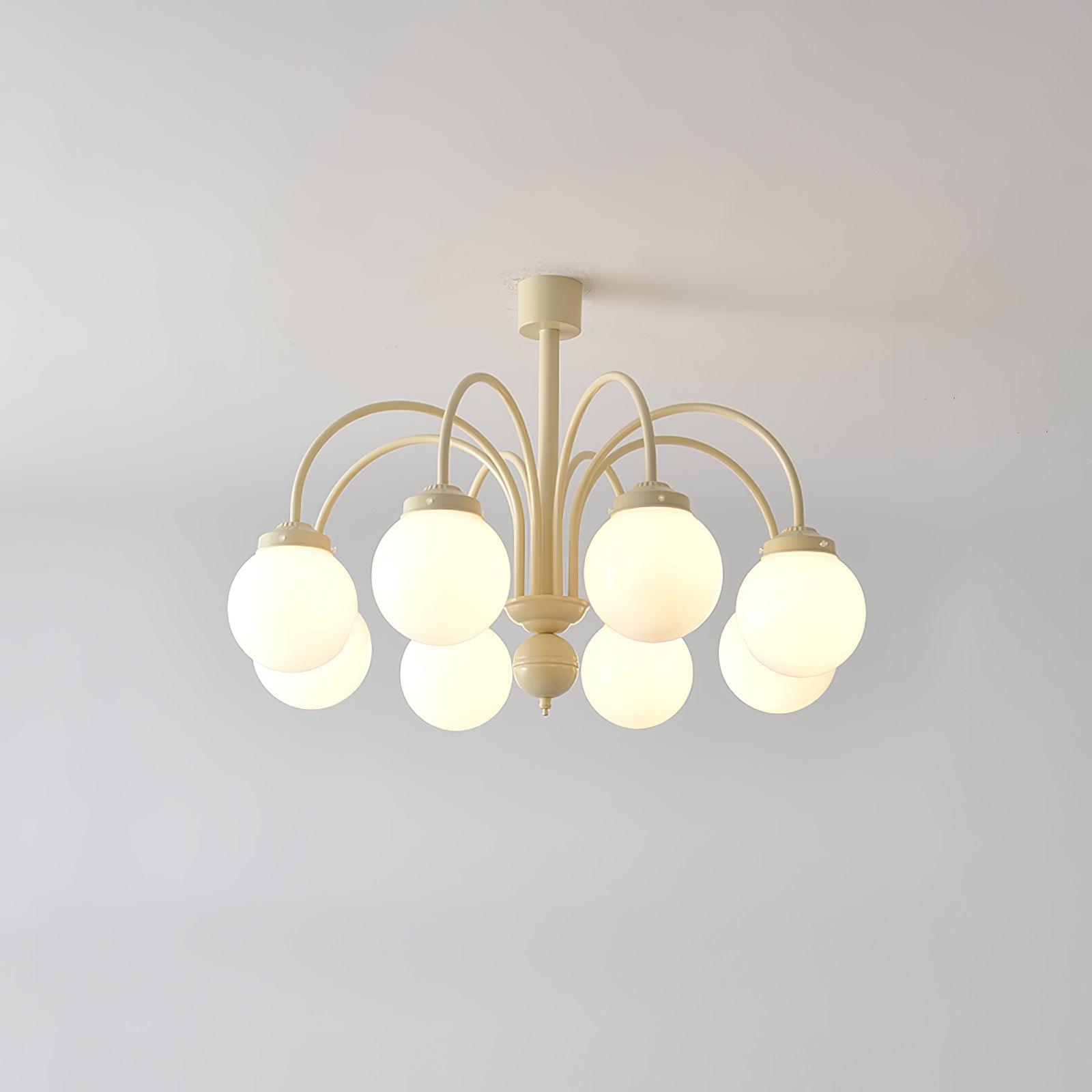 Cream Glass Sphere Chandelier - Blowlighting