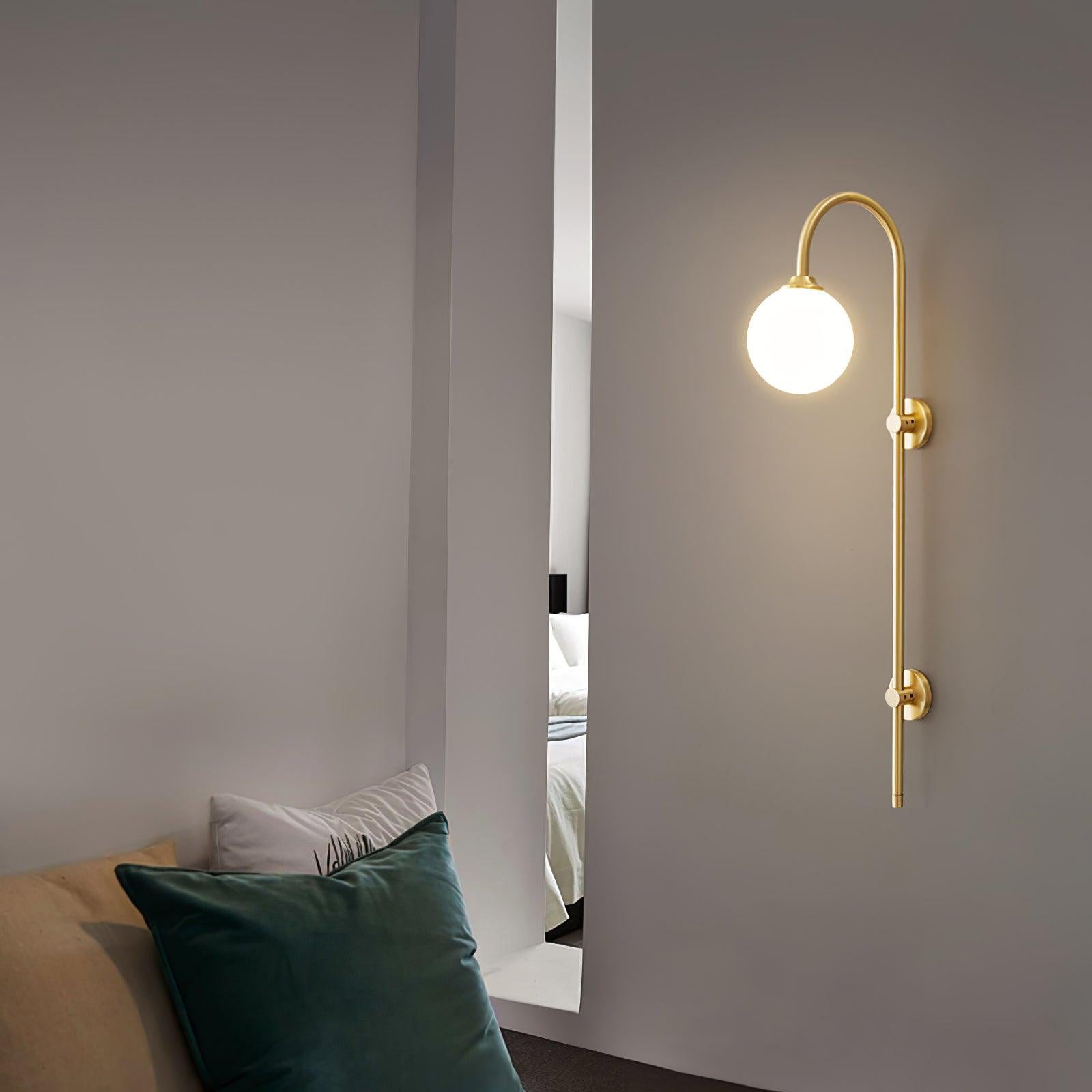 Globe Brass Wall Sconce - Blowlighting