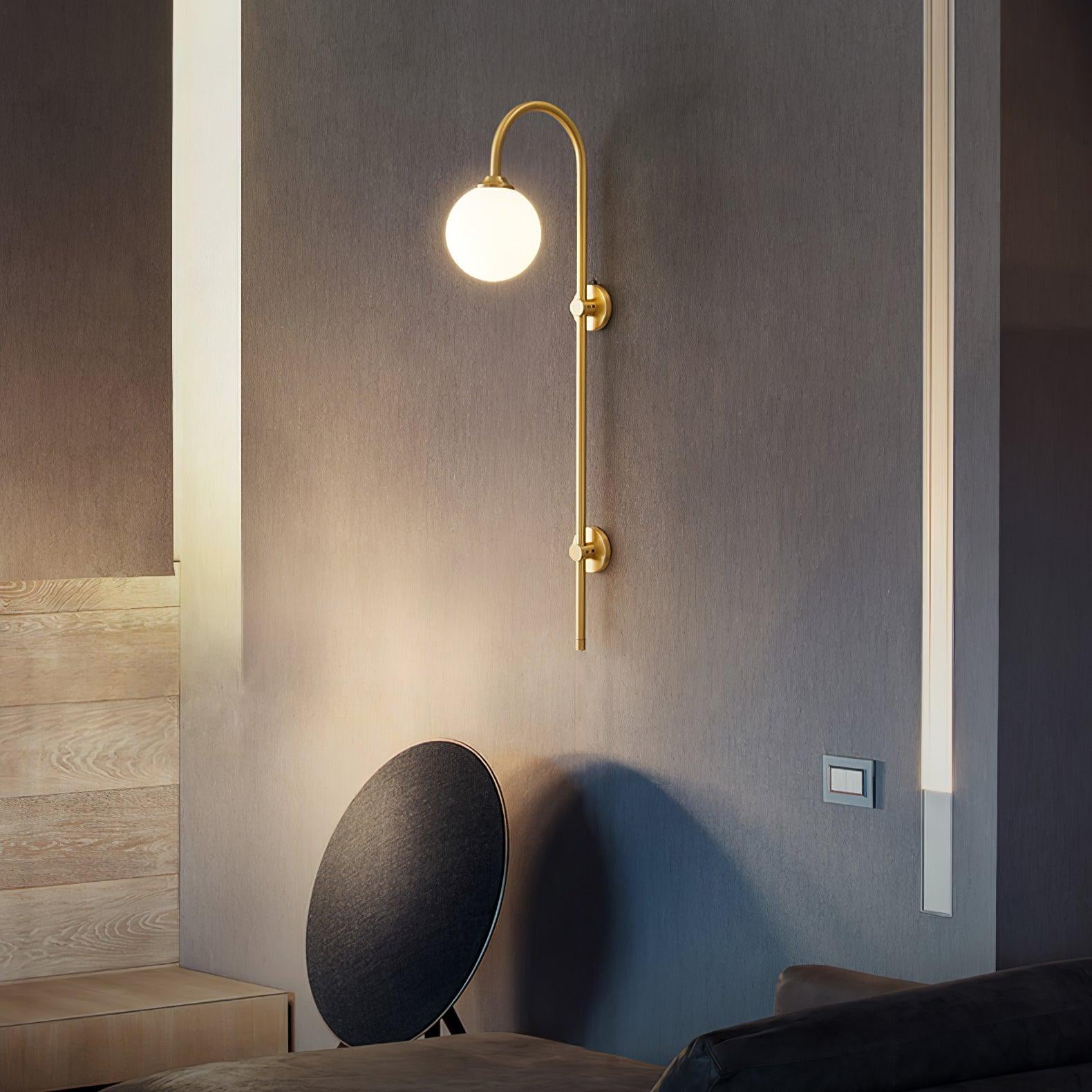 Globe Brass Wall Sconce - Blowlighting