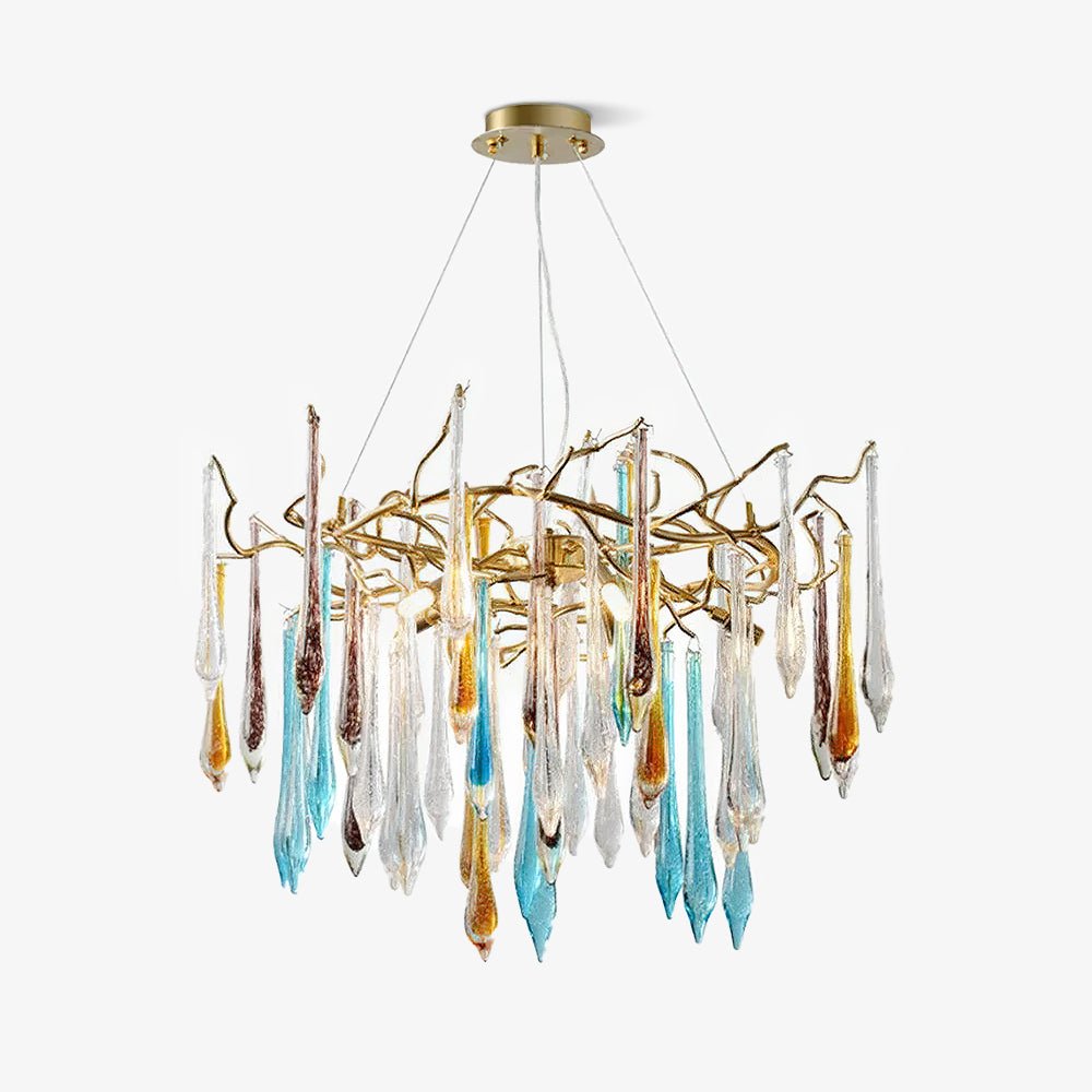 Aurora Chandelier Teardrop Glass Luxe - Blowlighting