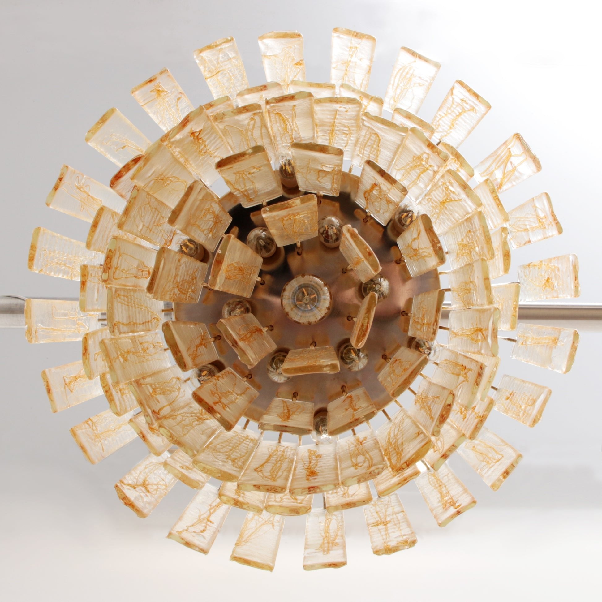 Aurora Chandelier Golden Amber Glass Layered Geometric Luxury - Blowlighting