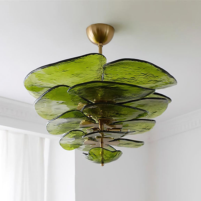 Aurora Chandelier Gold Murano Glass Petal Luxury - Blowlighting
