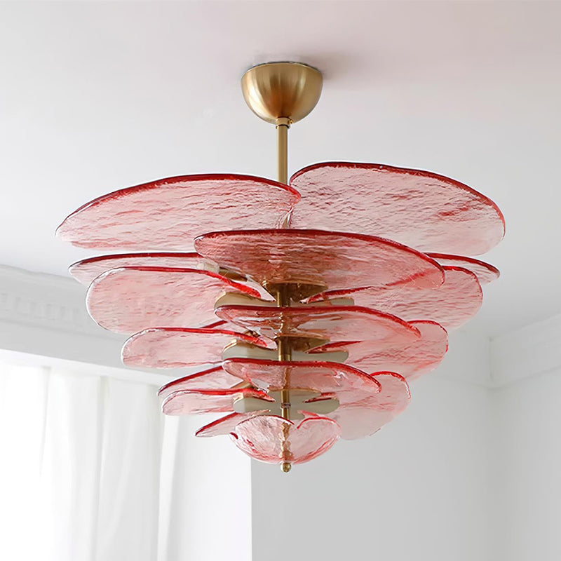 Aurora Chandelier Gold Murano Glass Petal Luxury - Blowlighting