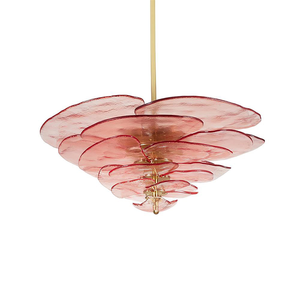 Aurora Chandelier Gold Murano Glass Petal Luxury - Blowlighting