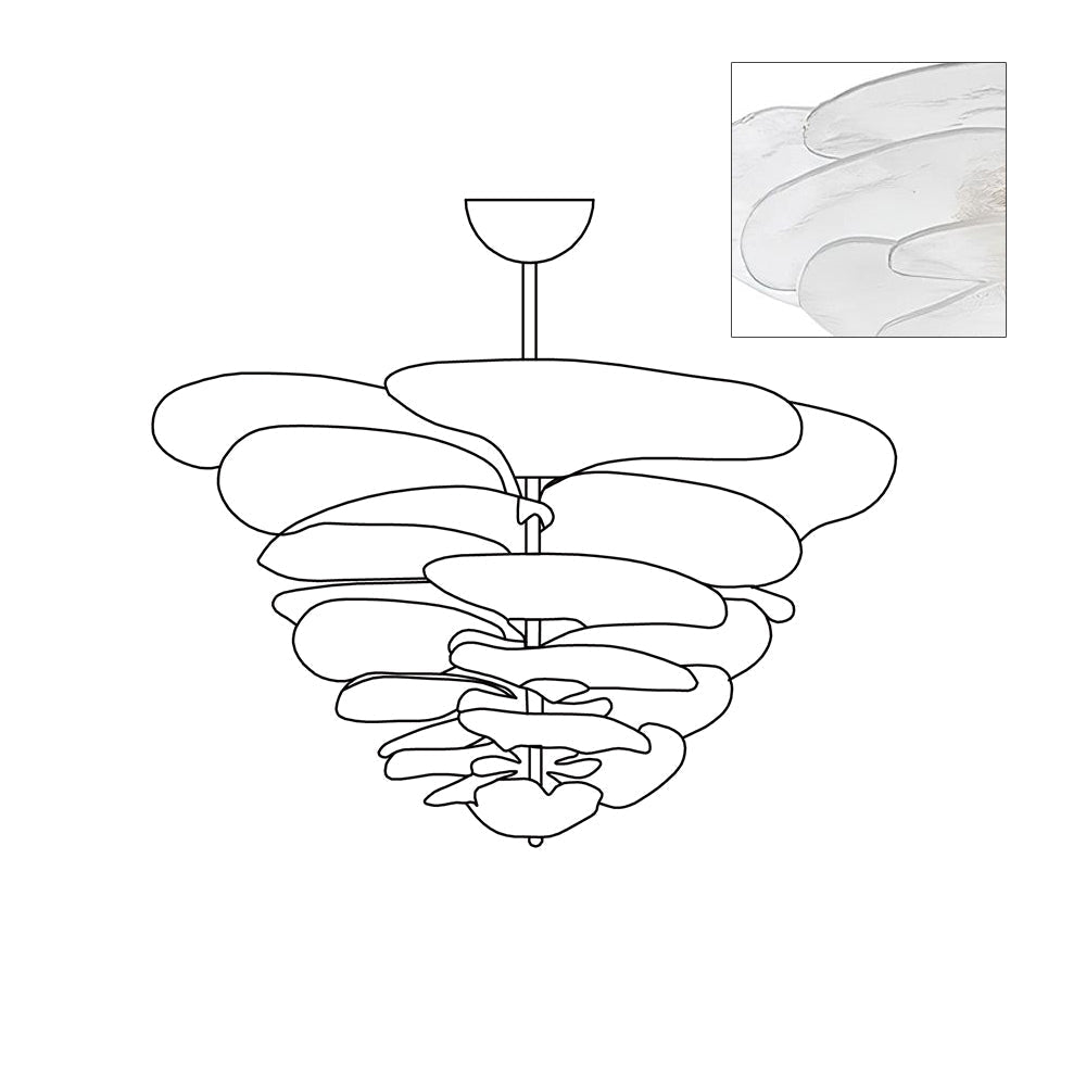 Aurora Chandelier Gold Murano Glass Petal Luxury - Blowlighting