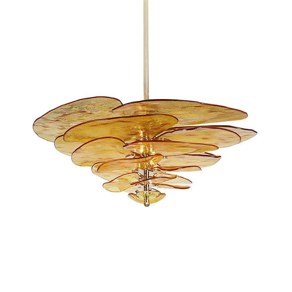Aurora Chandelier Gold Murano Glass Petal Luxury - Blowlighting