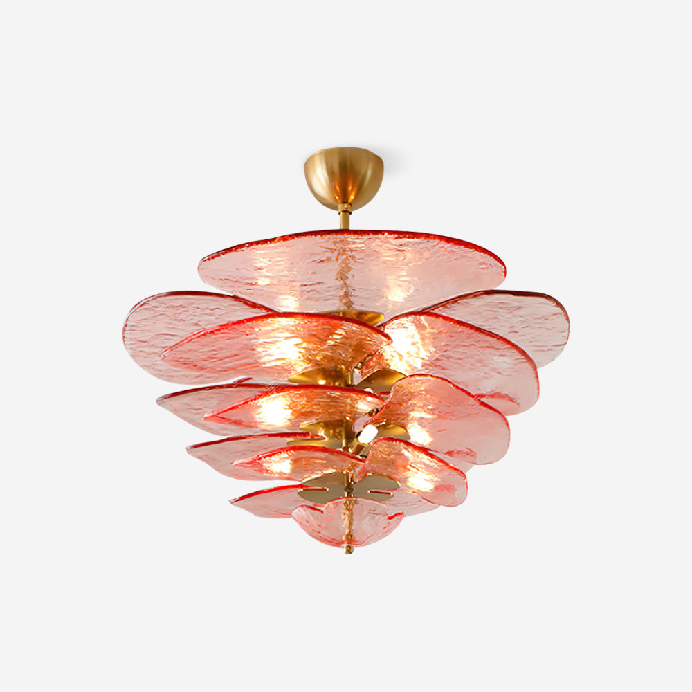 Aurora Chandelier Gold Murano Glass Petal Luxury - Blowlighting