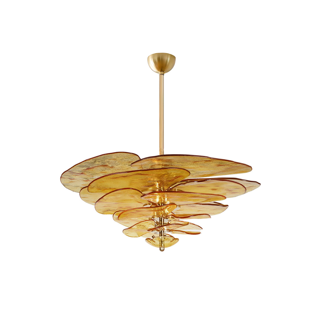 Aurora Chandelier Gold Murano Glass Petal Luxury - Blowlighting