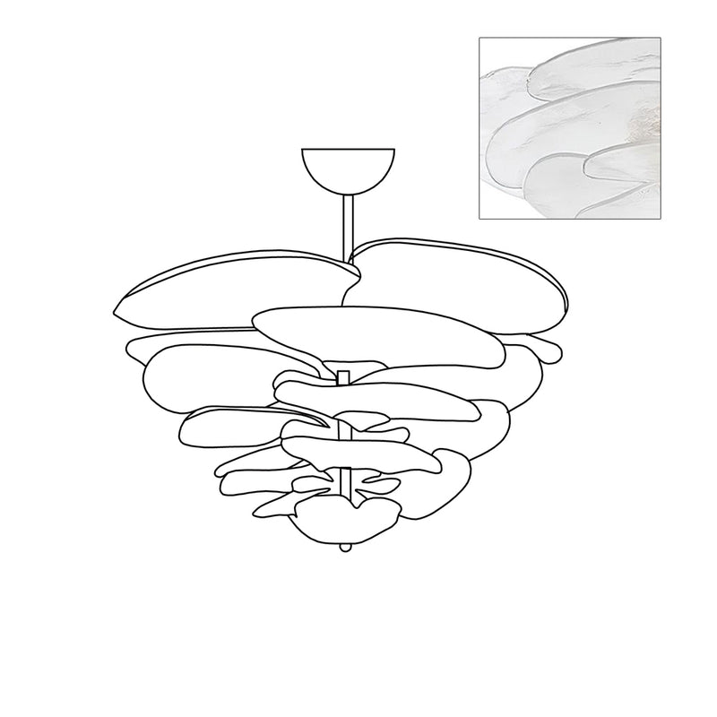 Aurora Chandelier Gold Murano Glass Petal Luxury - Blowlighting