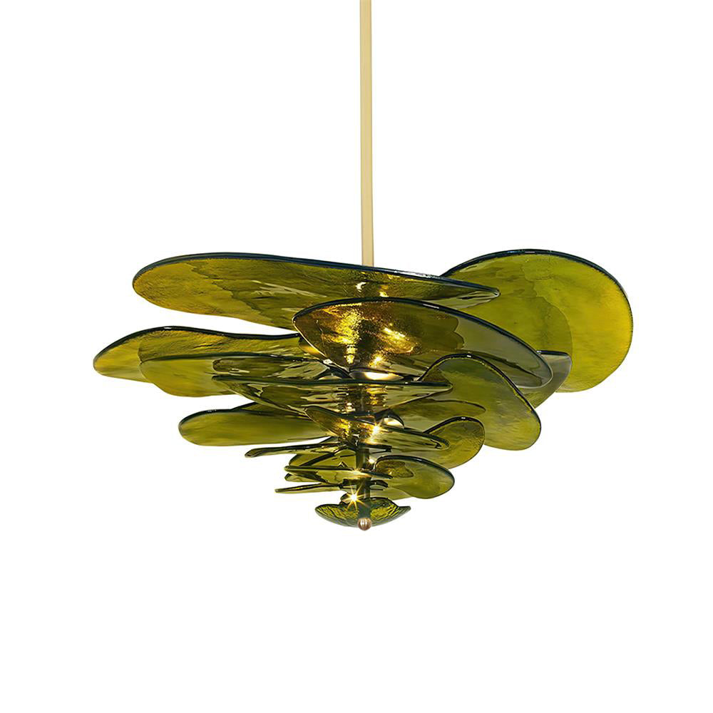 Aurora Chandelier Gold Murano Glass Petal Luxury - Blowlighting