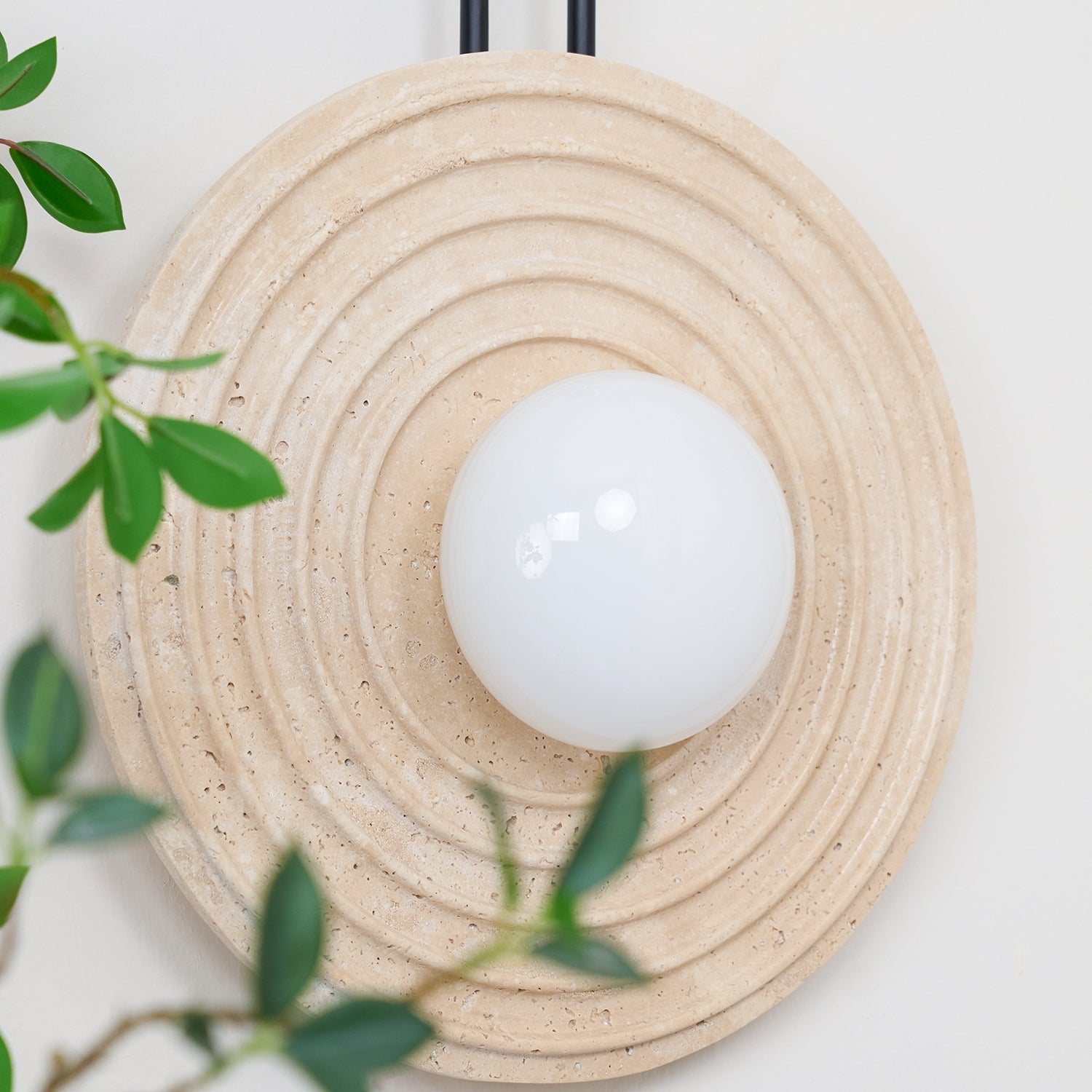 Isoror Spiral-Ring Travertine Wall Light - Blowlighting