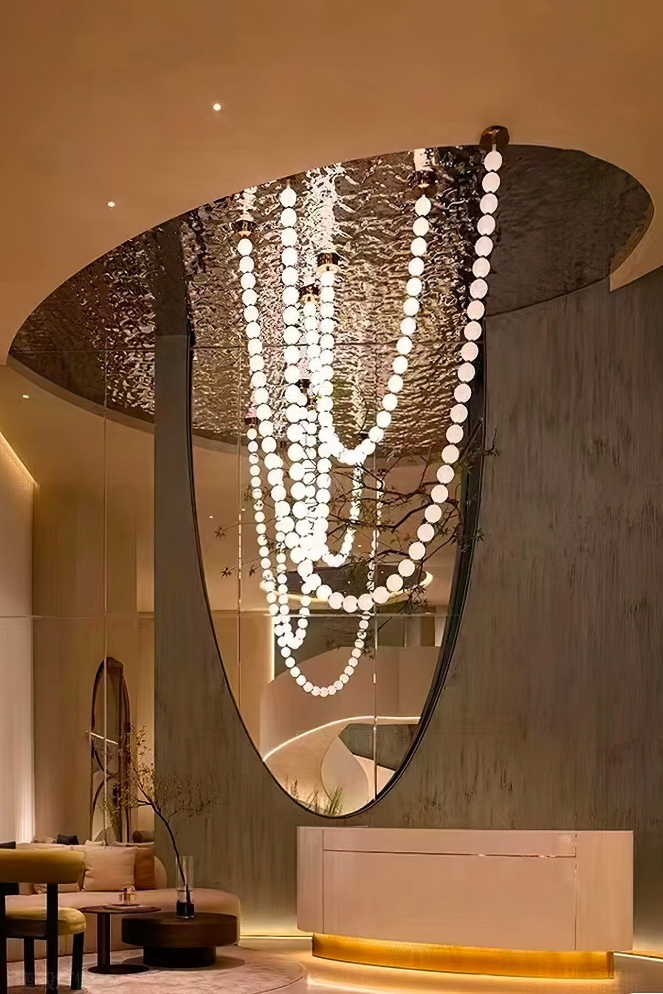 PearlCascade Glass Bead Chandelier - Blowlighting