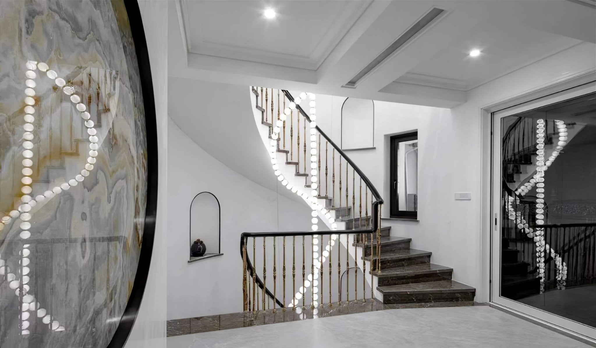 PearlCascade Glass Bead Chandelier - Blowlighting