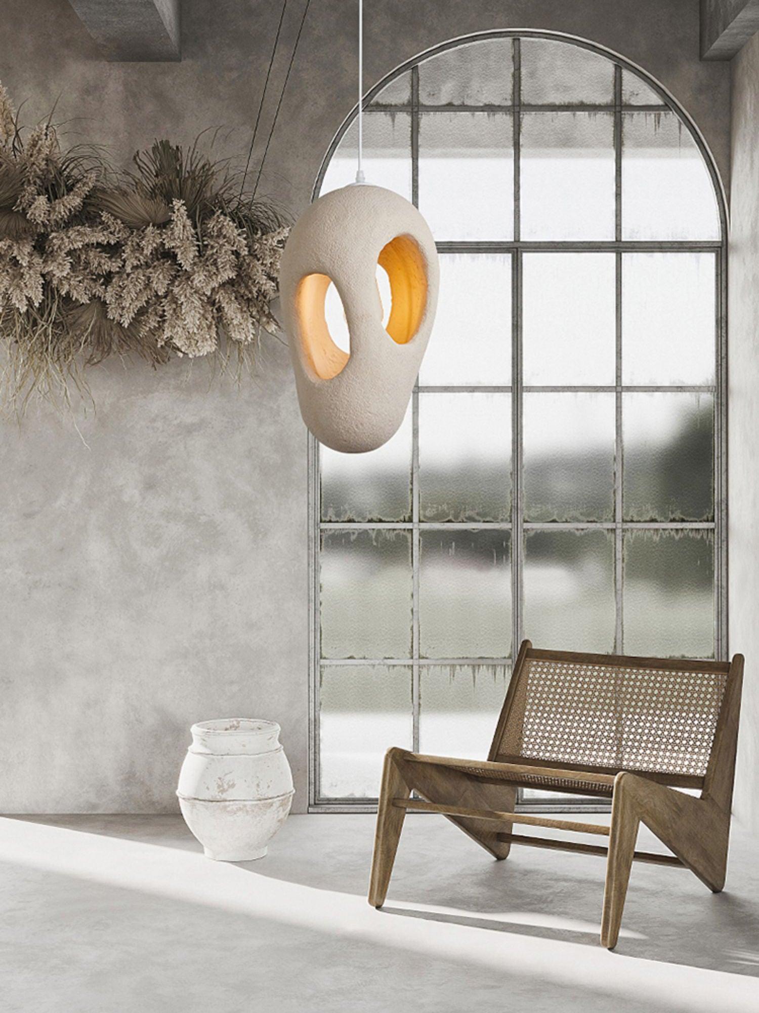 Hand-Built White Pendant Lamp - Blowlighting