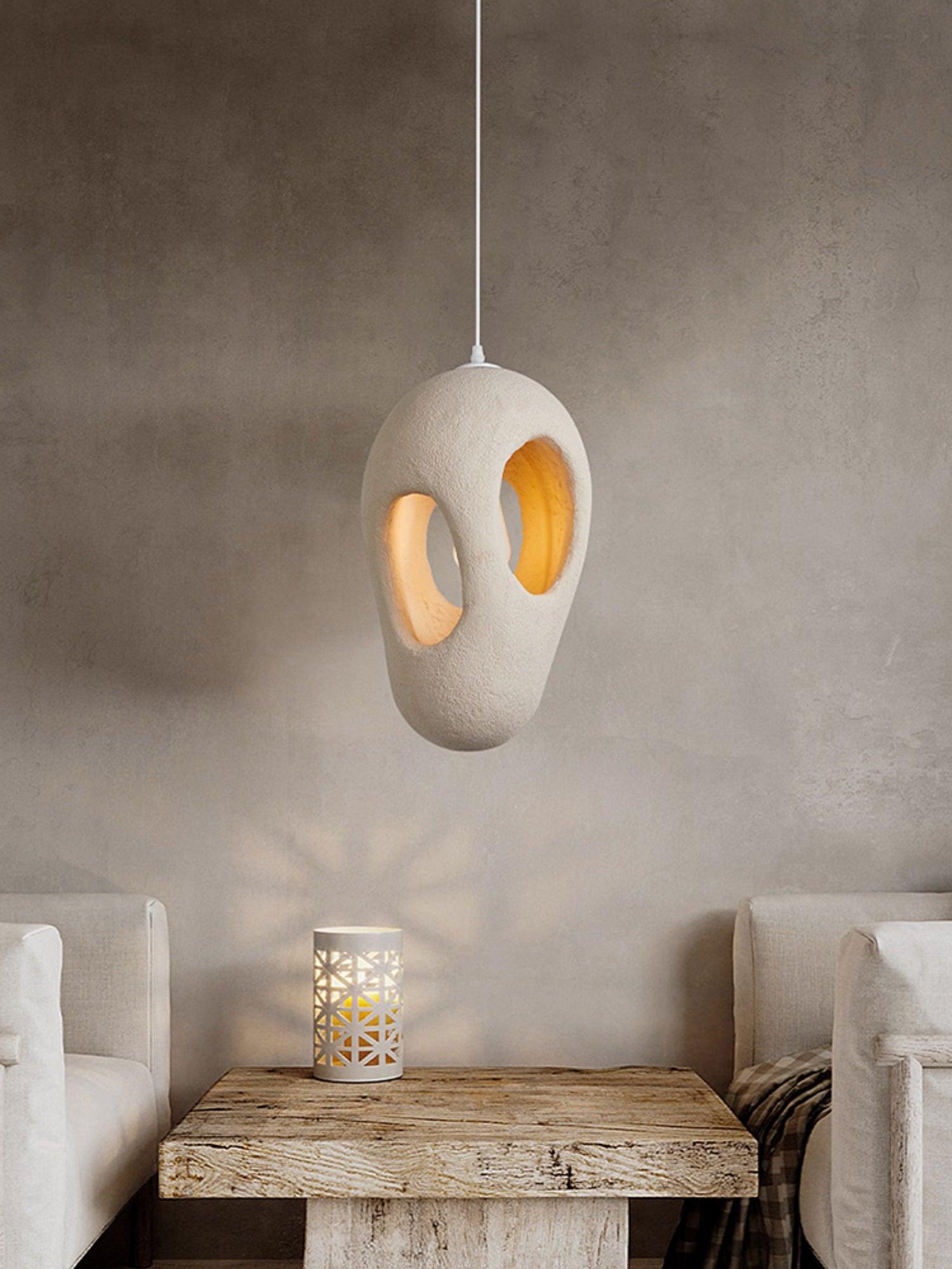 Hand-Built White Pendant Lamp - Blowlighting