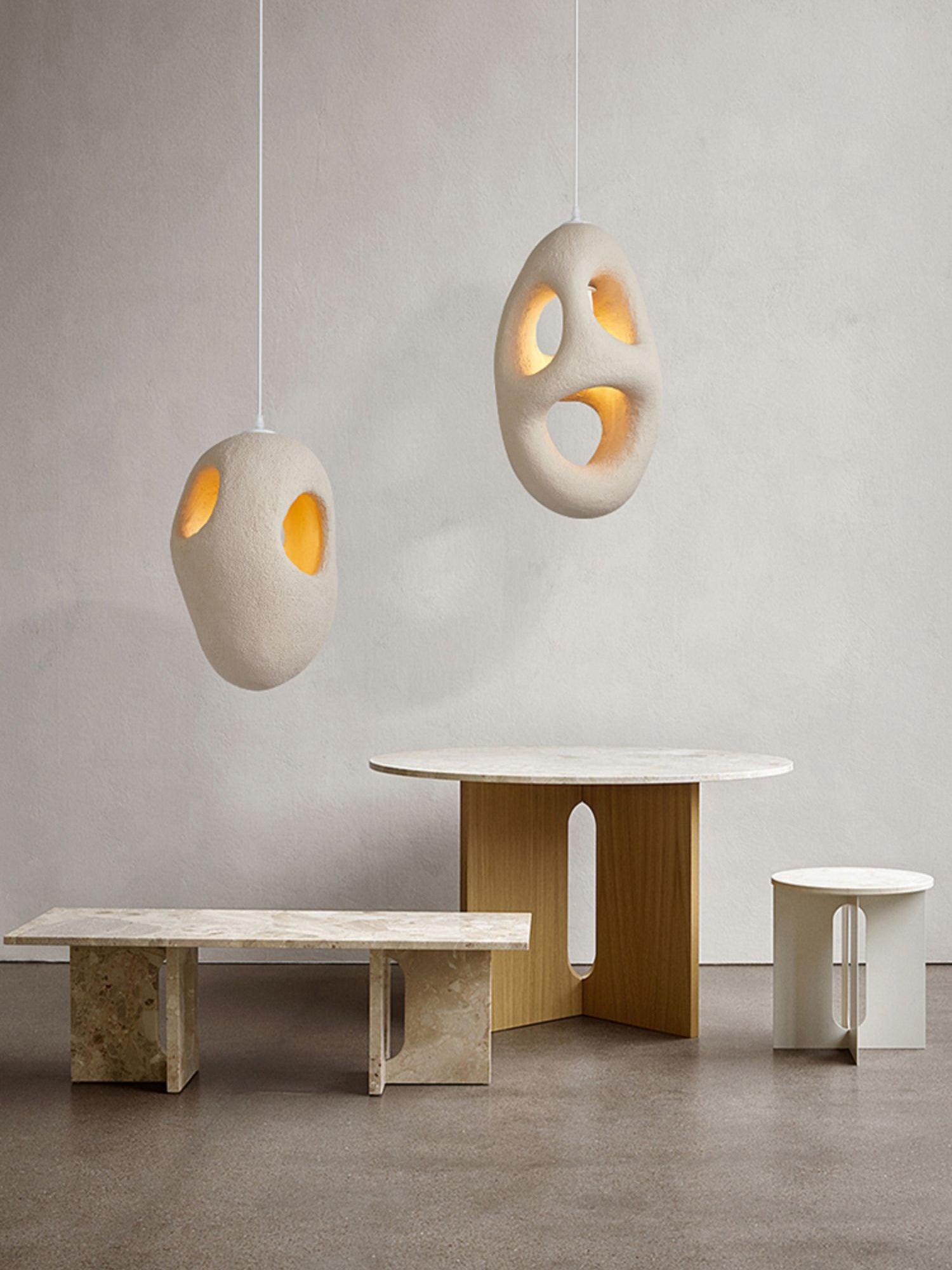 Hand-Built White Pendant Lamp - Blowlighting