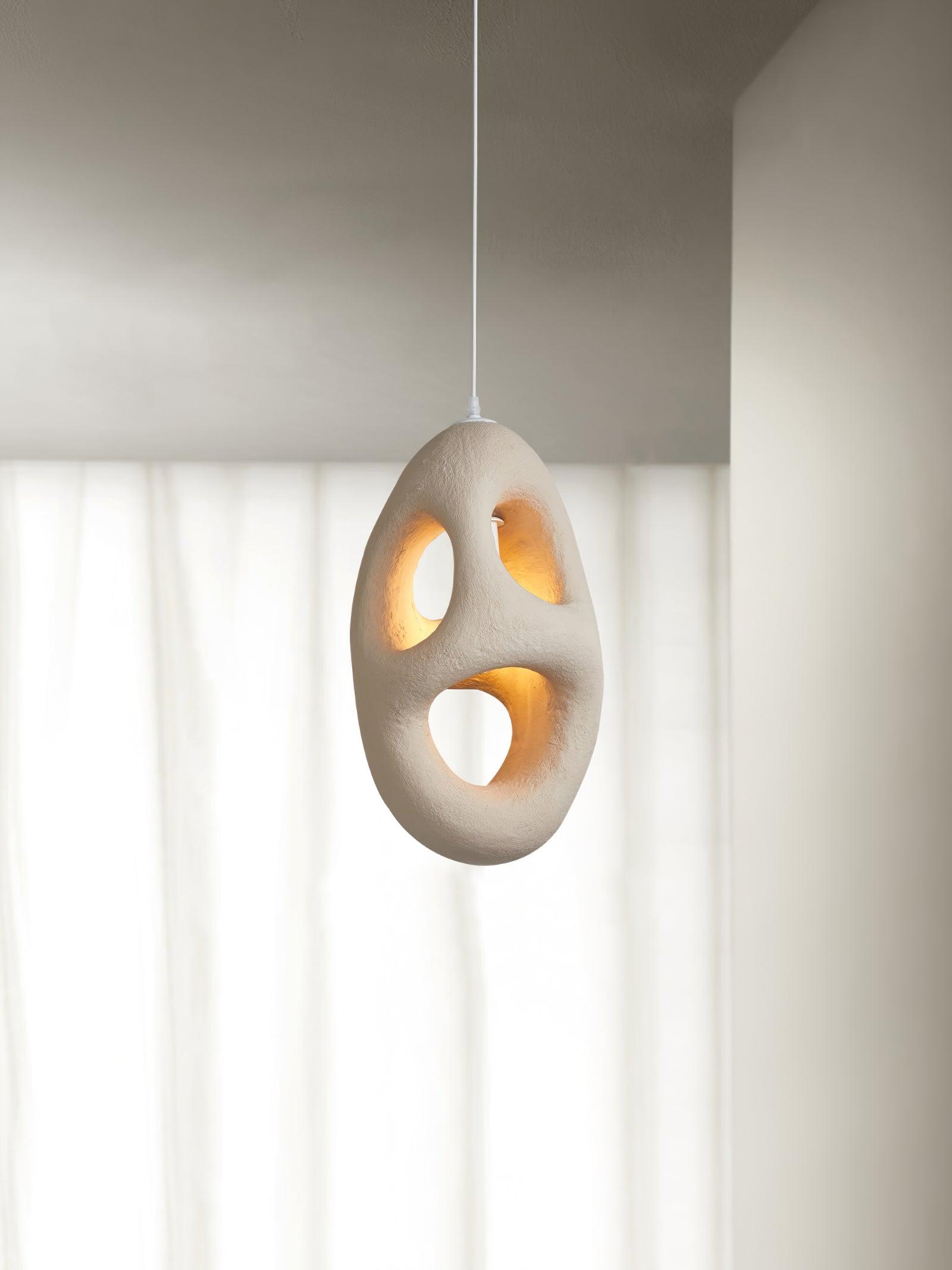Hand-Built White Pendant Lamp - Blowlighting