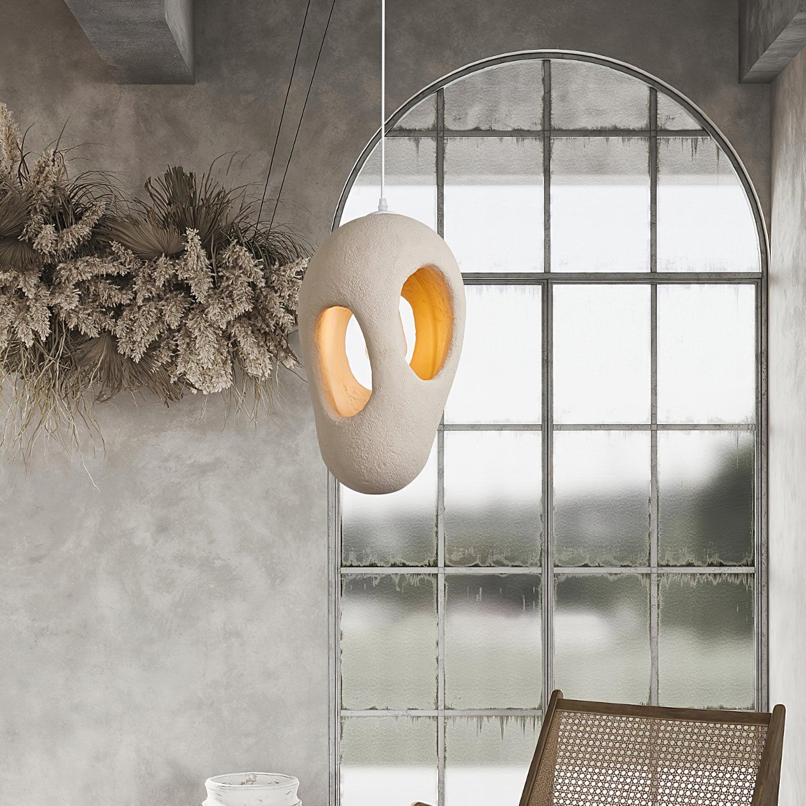 Hand-Built White Pendant Lamp - Blowlighting