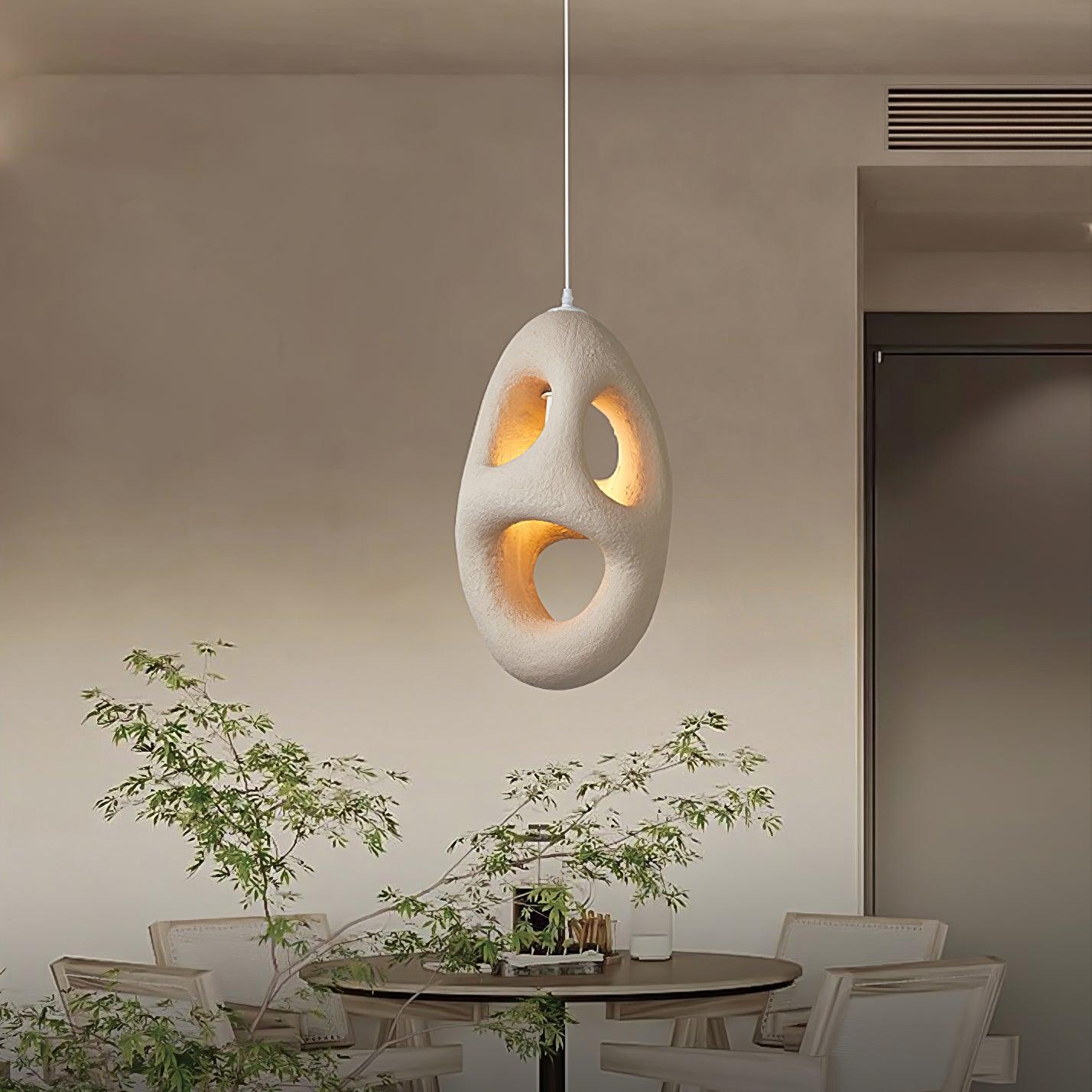 Hand-Built White Pendant Lamp - Blowlighting
