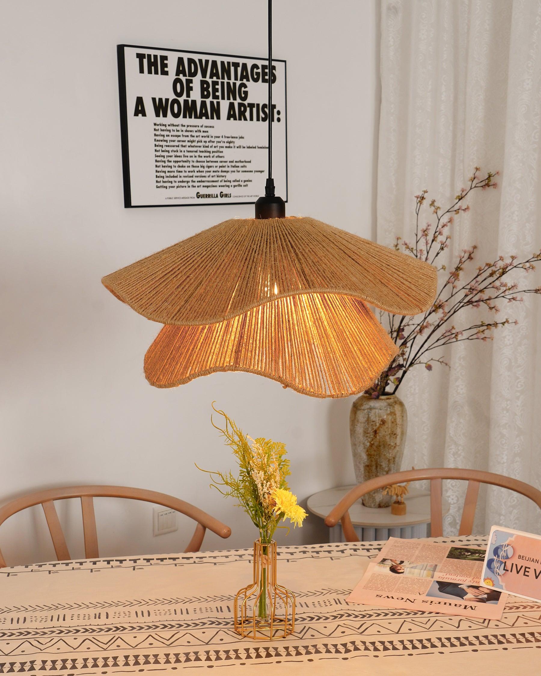 Handmade Straw Hat Pendant Lamp - Blowlighting