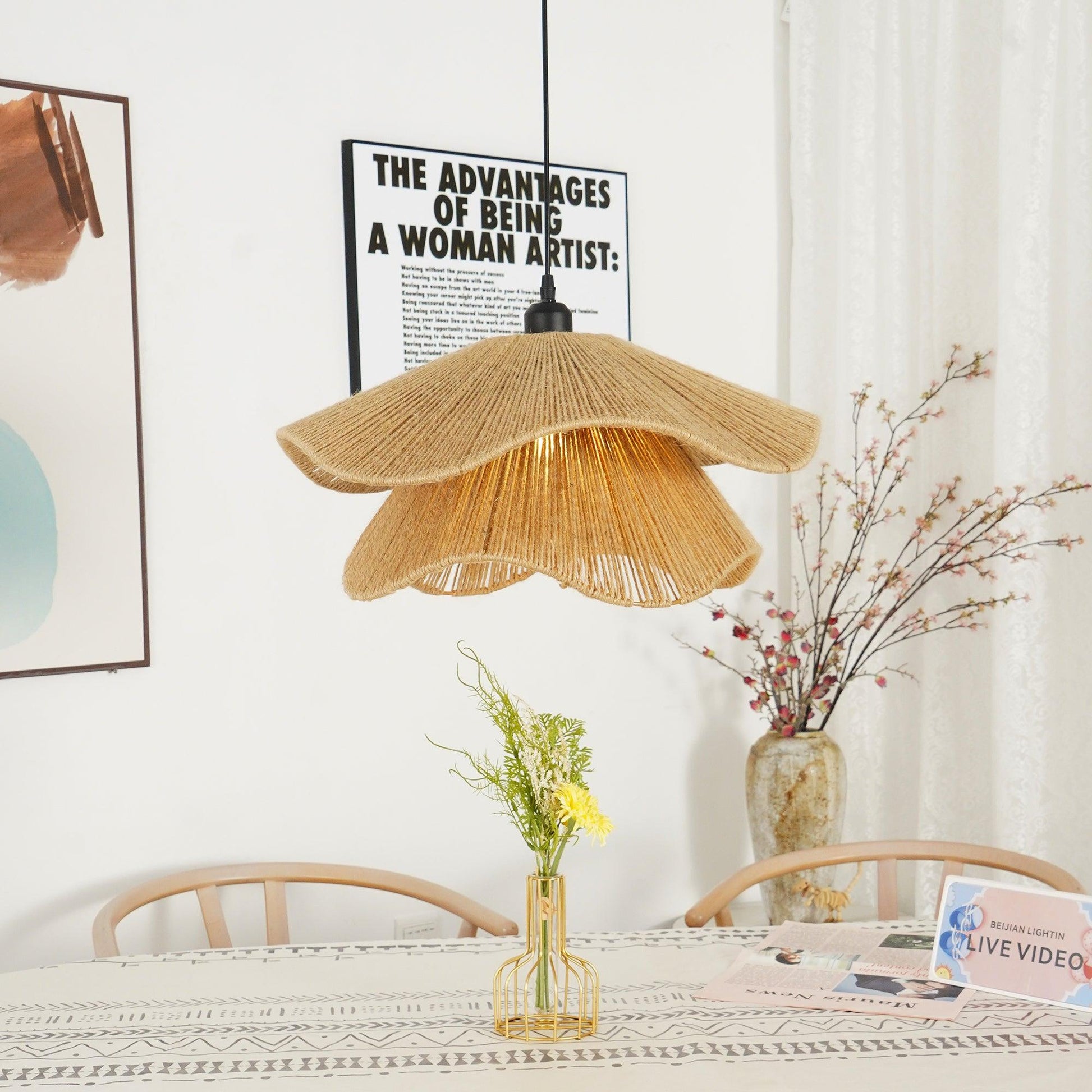 Handmade Straw Hat Pendant Lamp - Blowlighting