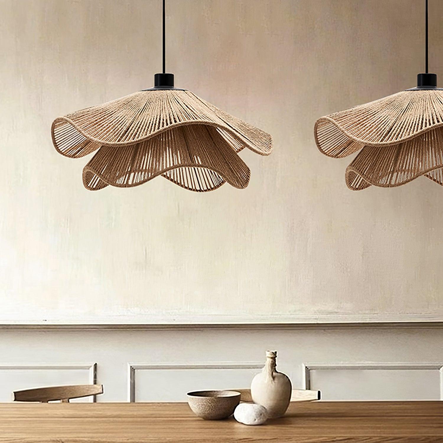 Handmade Straw Hat Pendant Lamp - Blowlighting