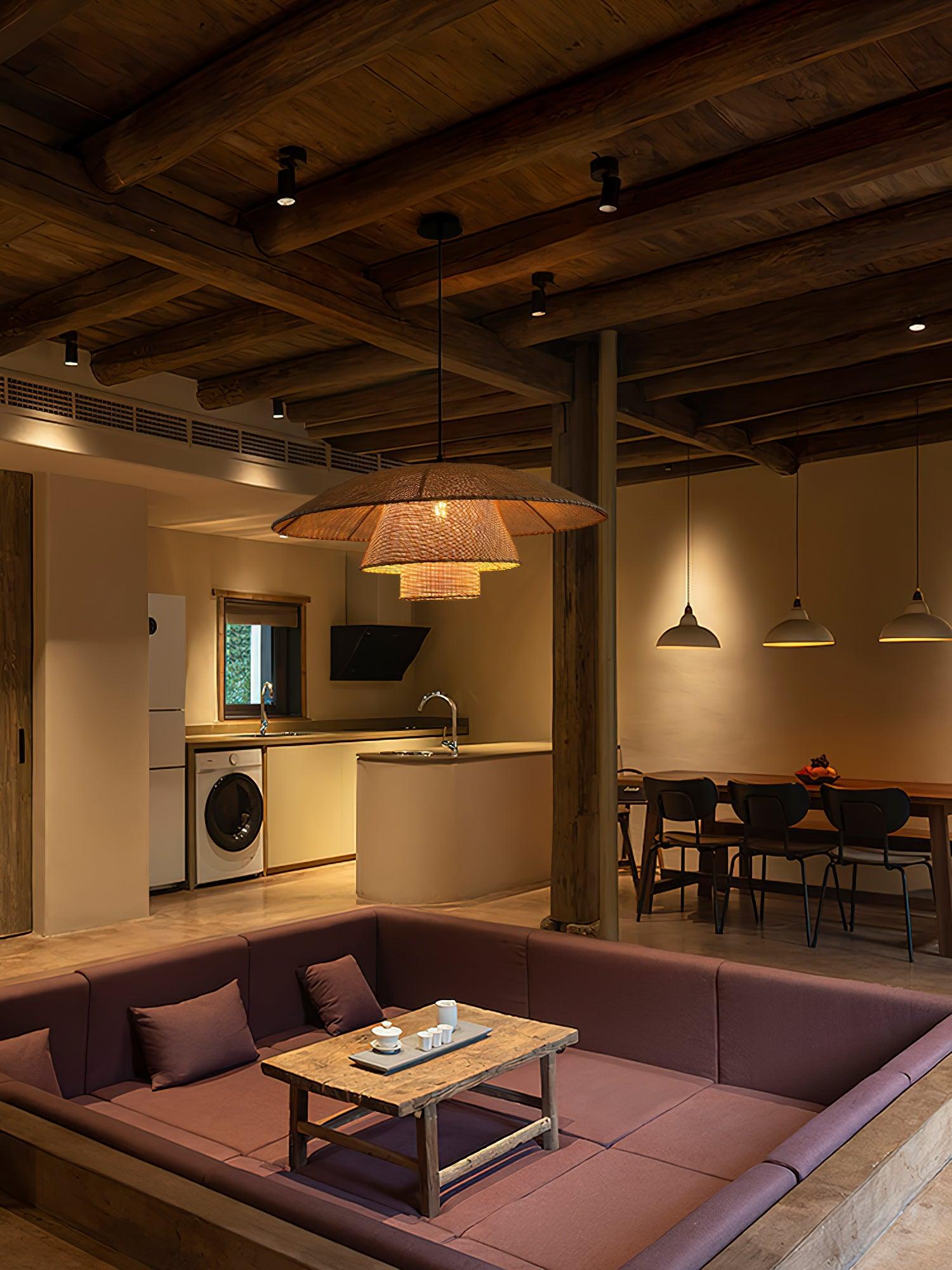 Hat Weave Rattan Pendant Lamp - Blowlighting