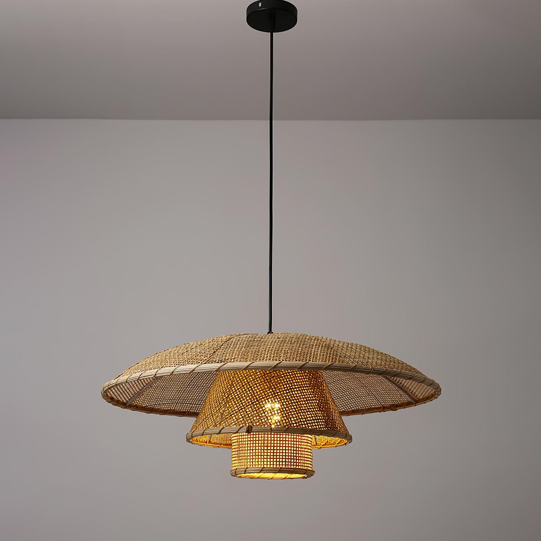 Hat Weave Rattan Pendant Lamp - Blowlighting