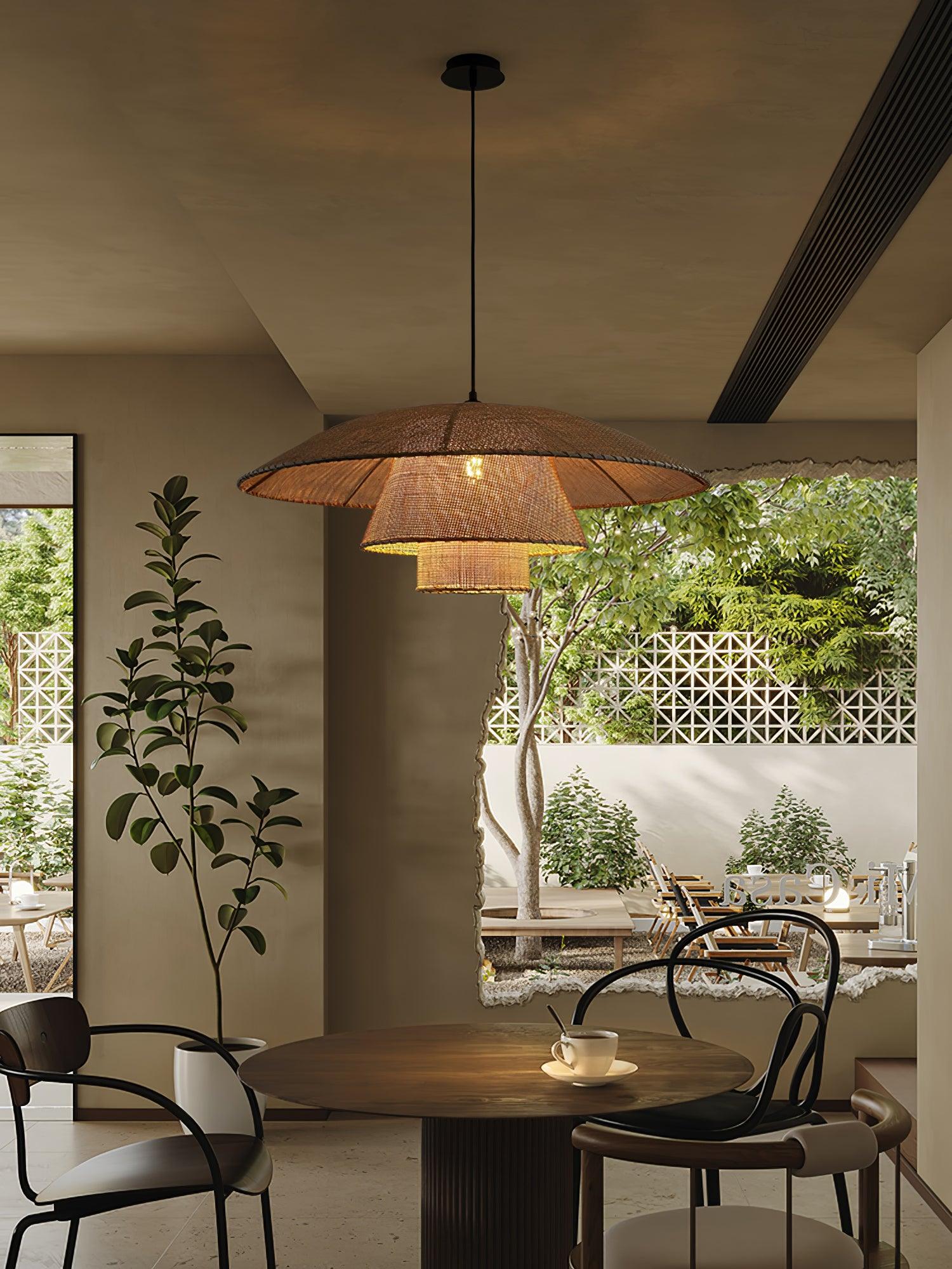 Hat Weave Rattan Pendant Lamp - Blowlighting
