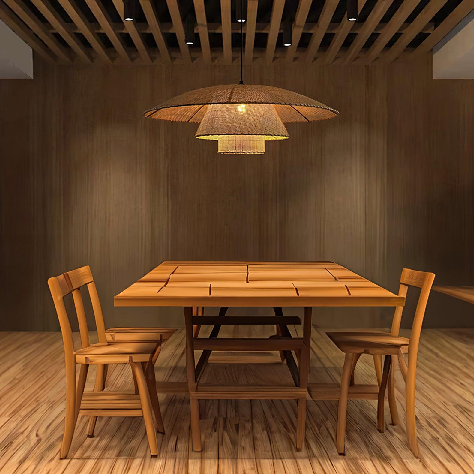 Hat Weave Rattan Pendant Lamp - Blowlighting