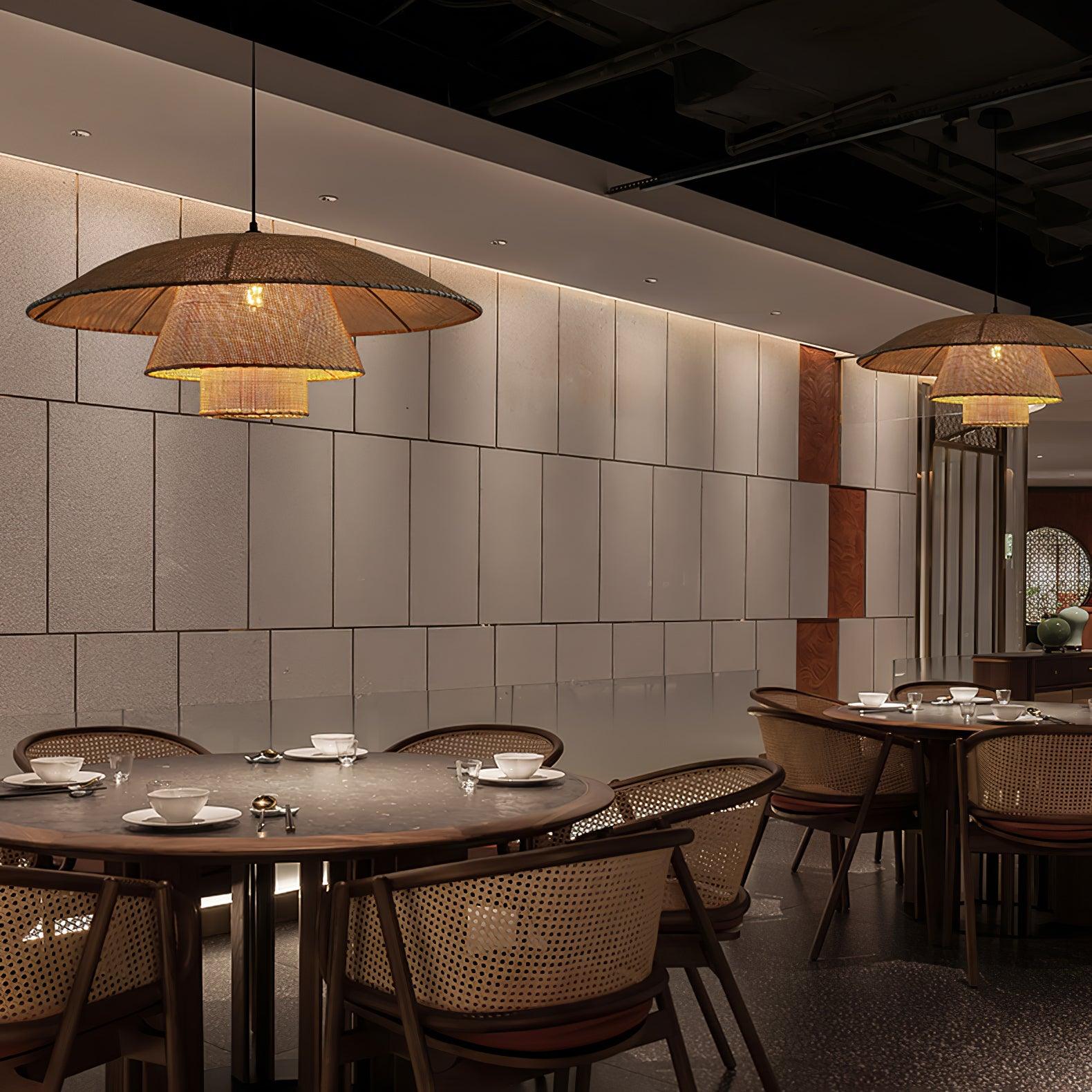 Hat Weave Rattan Pendant Lamp - Blowlighting