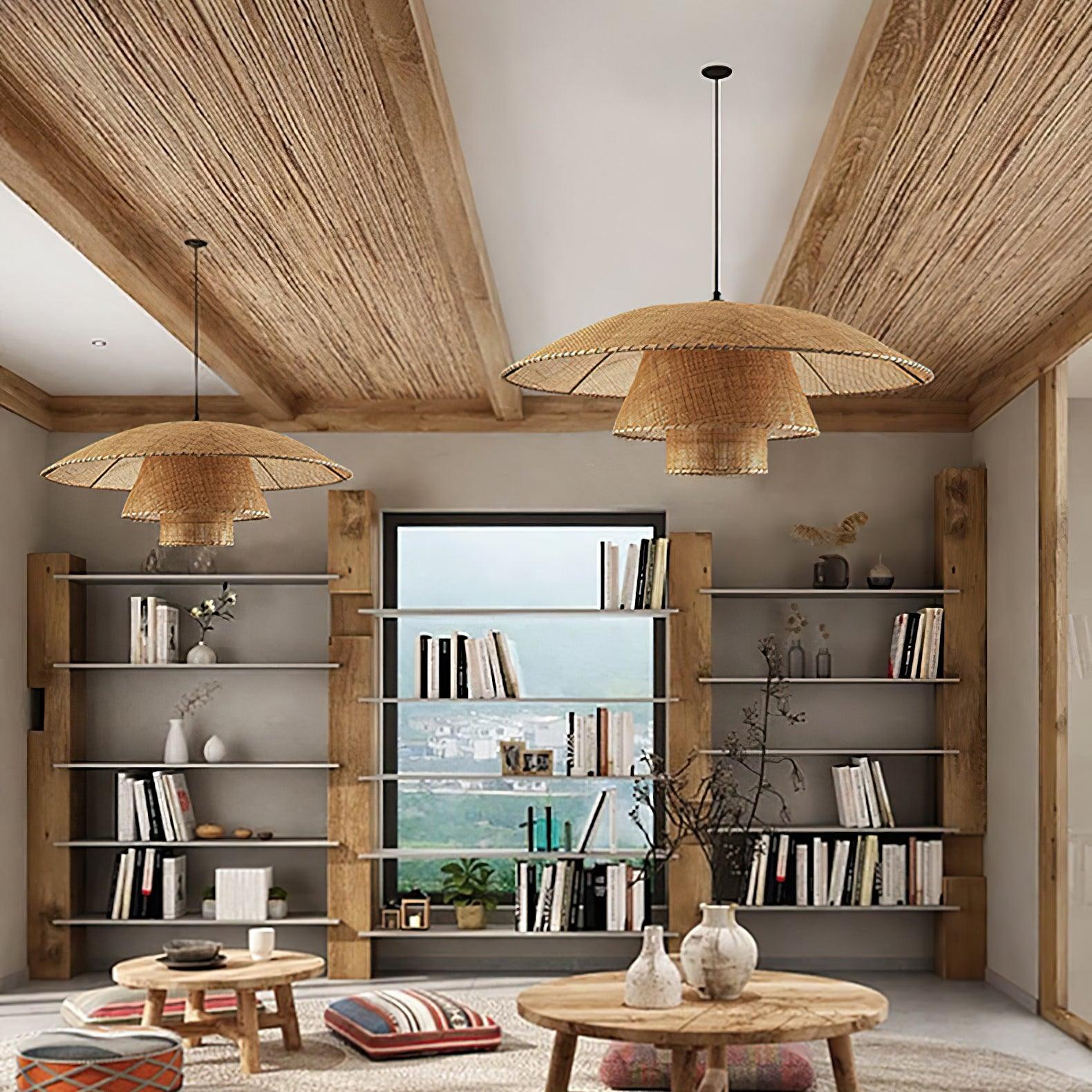 Hat Weave Rattan Pendant Lamp - Blowlighting