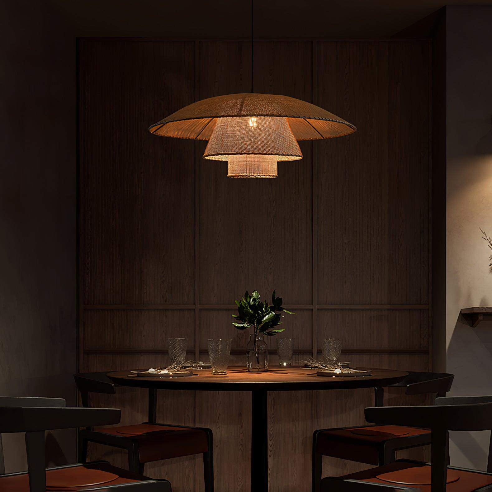 Hat Weave Rattan Pendant Lamp - Blowlighting