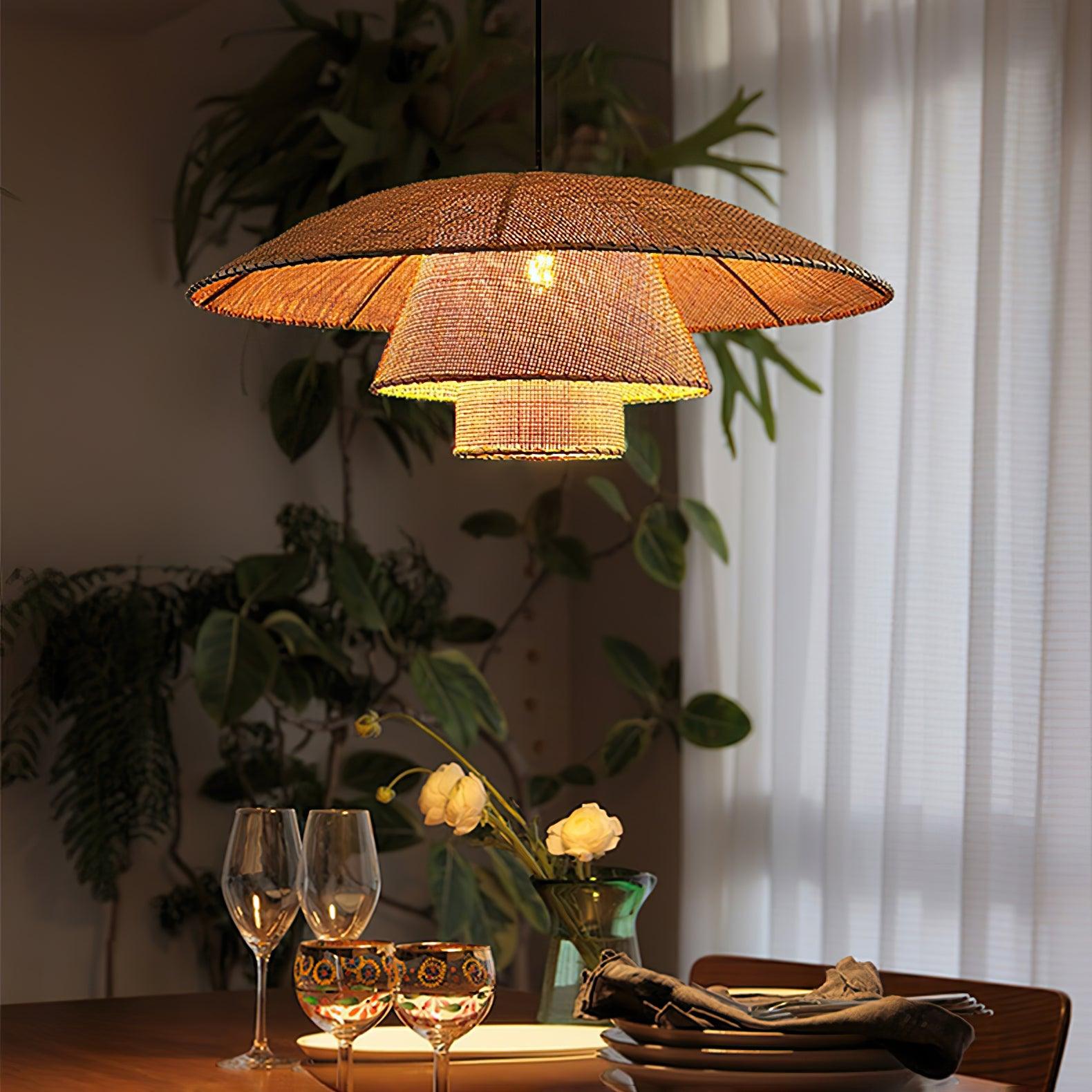 Hat Weave Rattan Pendant Lamp - Blowlighting