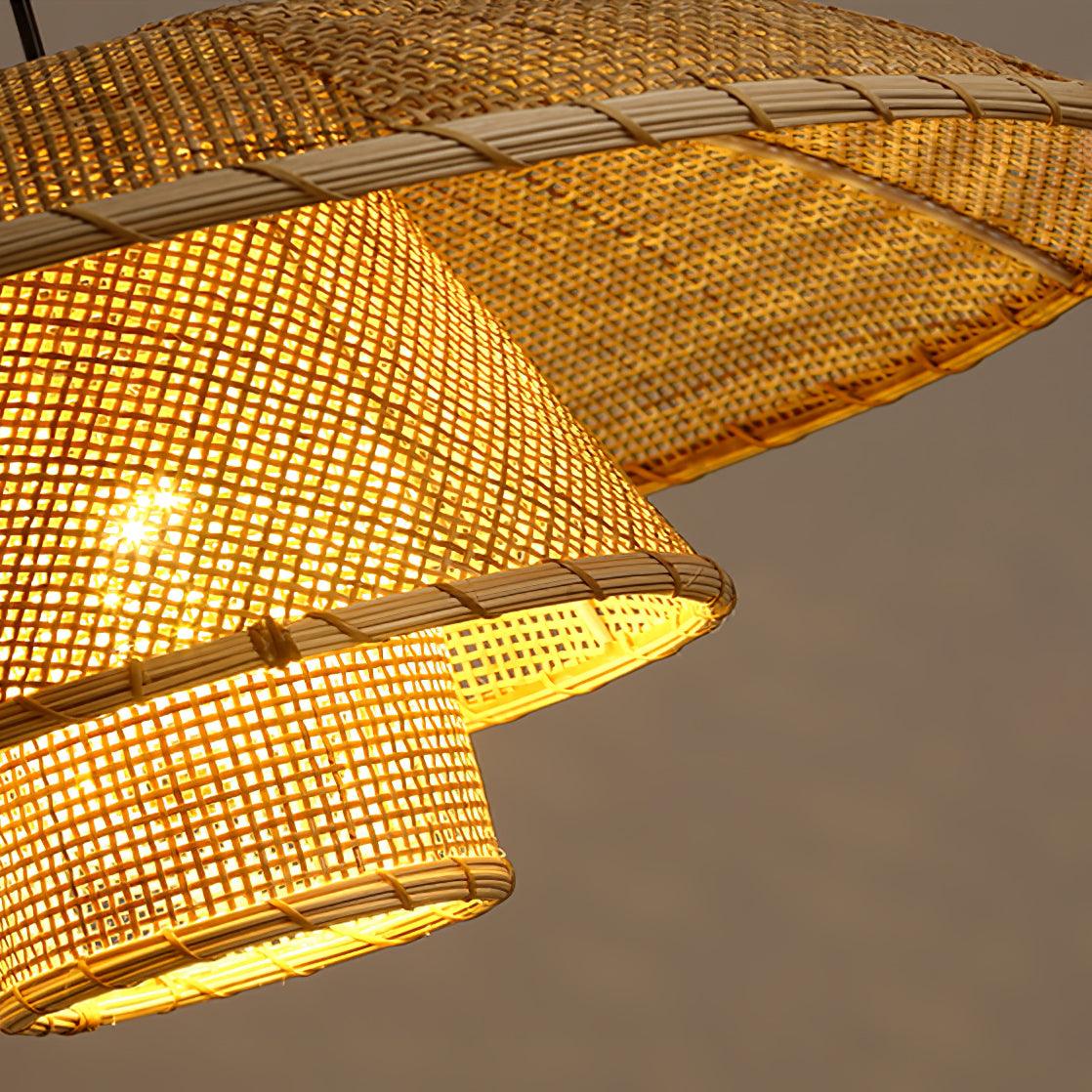 Hat Weave Rattan Pendant Lamp - Blowlighting