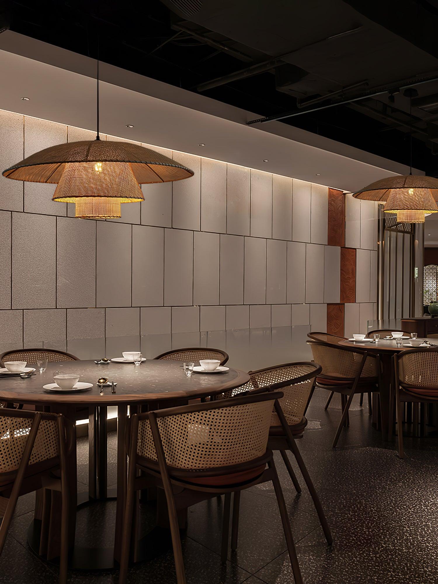 Hat Weave Rattan Pendant Lamp - Blowlighting