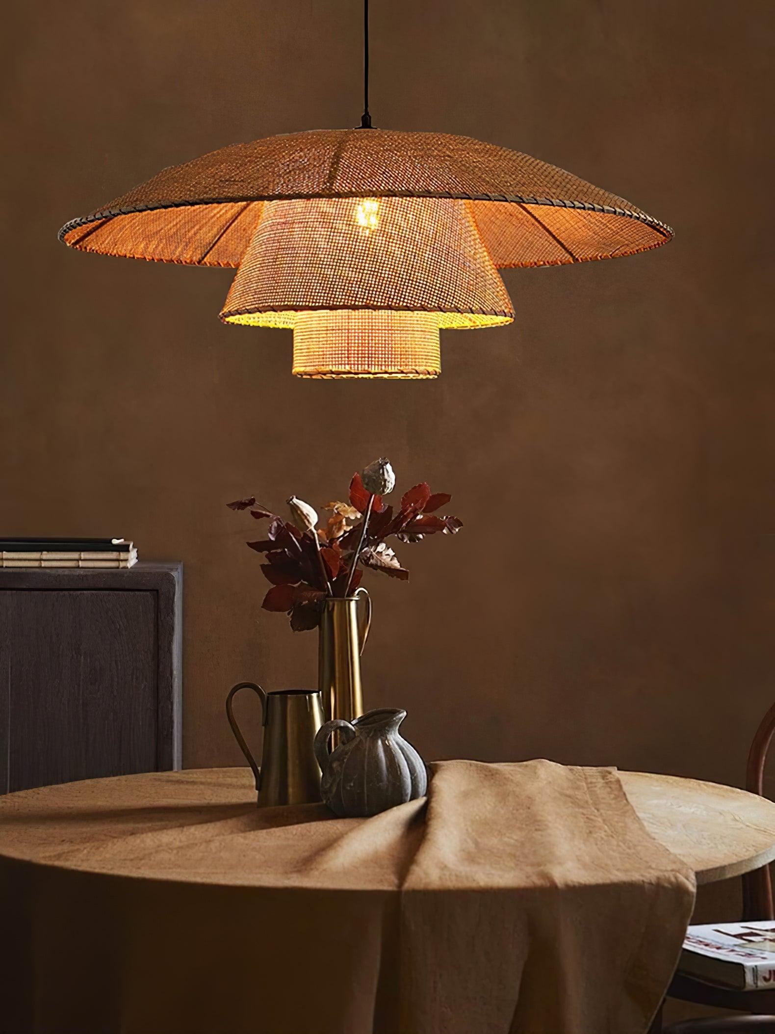 Hat Weave Rattan Pendant Lamp - Blowlighting