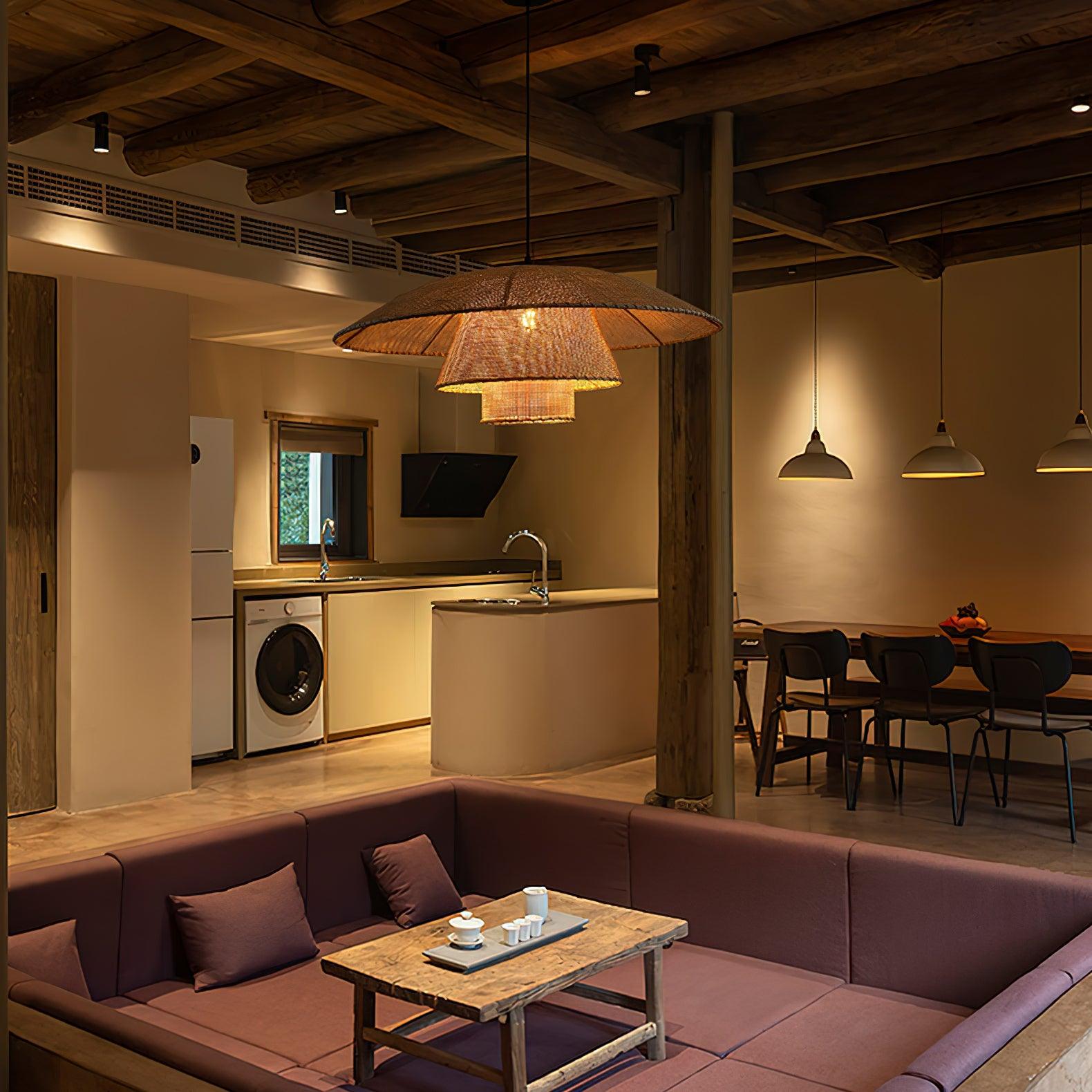 Hat Weave Rattan Pendant Lamp - Blowlighting