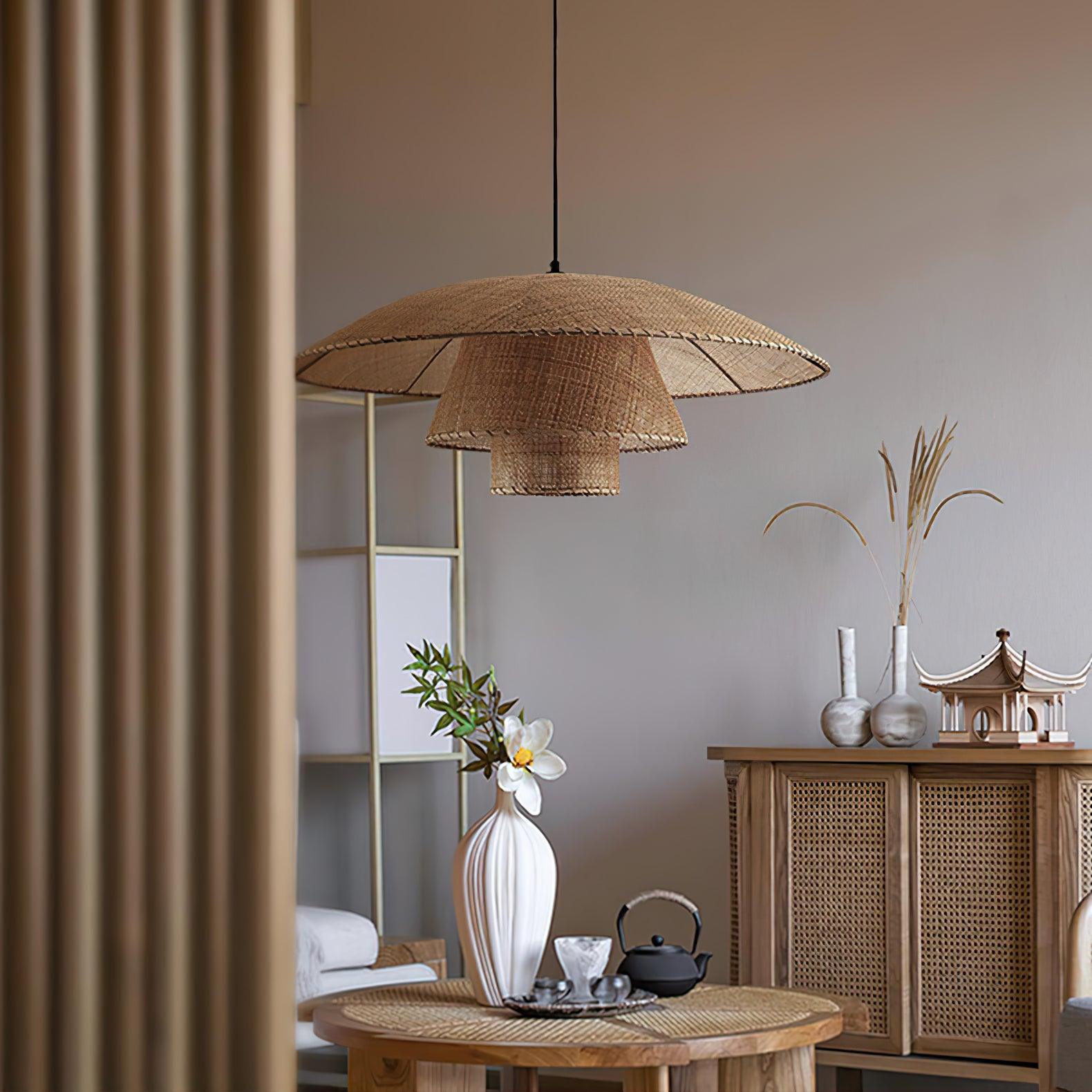 Hat Weave Rattan Pendant Lamp - Blowlighting