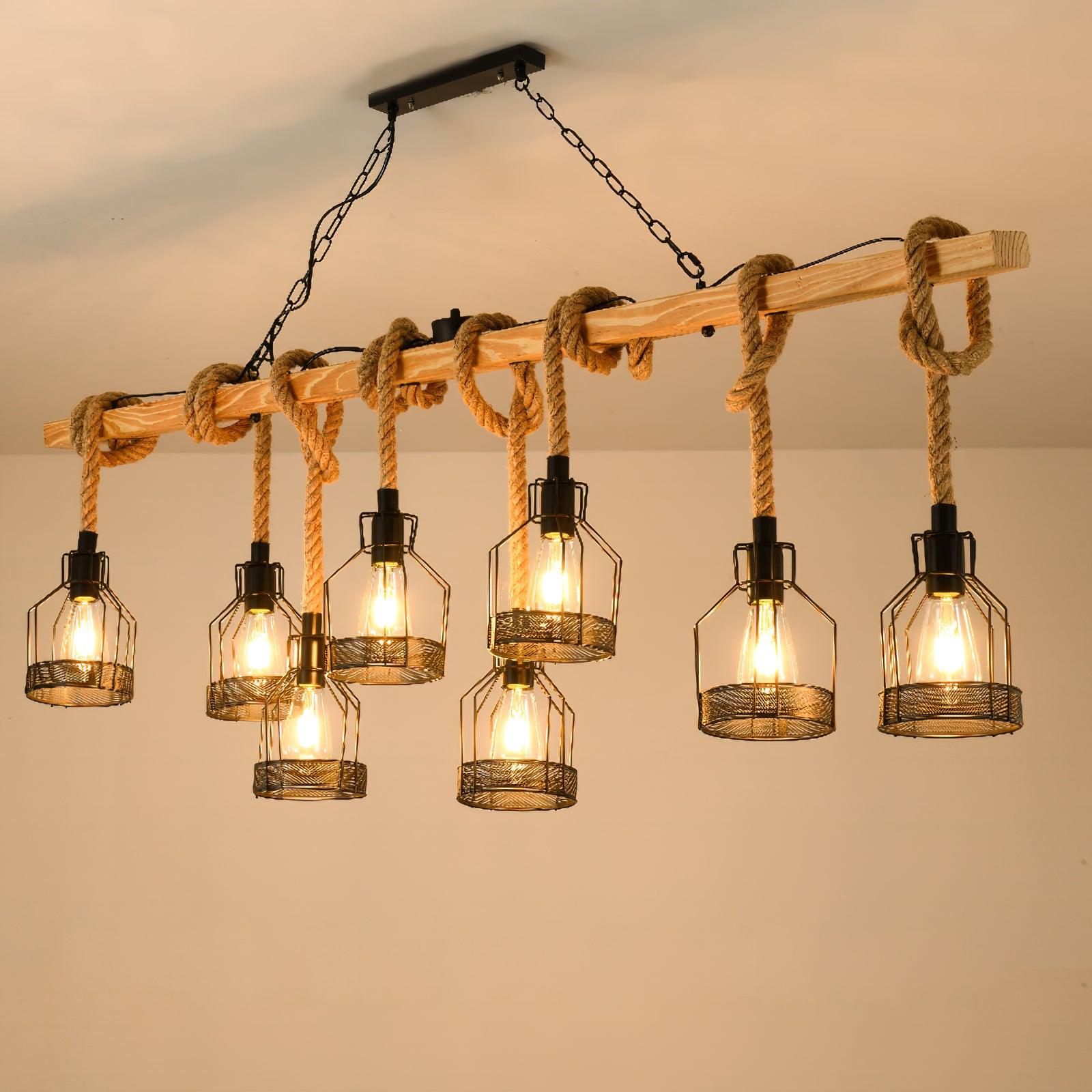 Hemp Rope Industrial Grenade Chandelier - Blowlighting