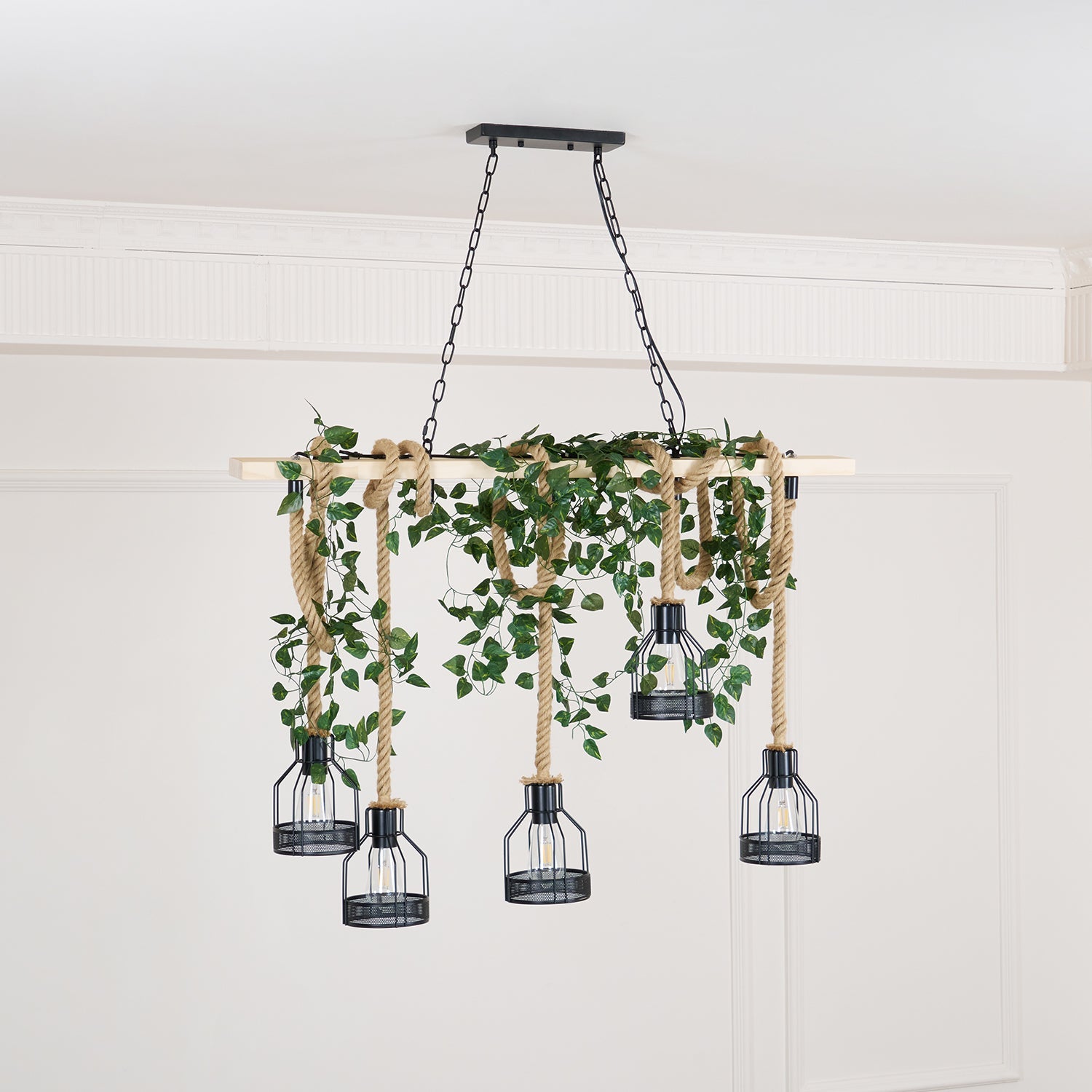 Hemp Rope Industrial Grenade Chandelier - Blowlighting