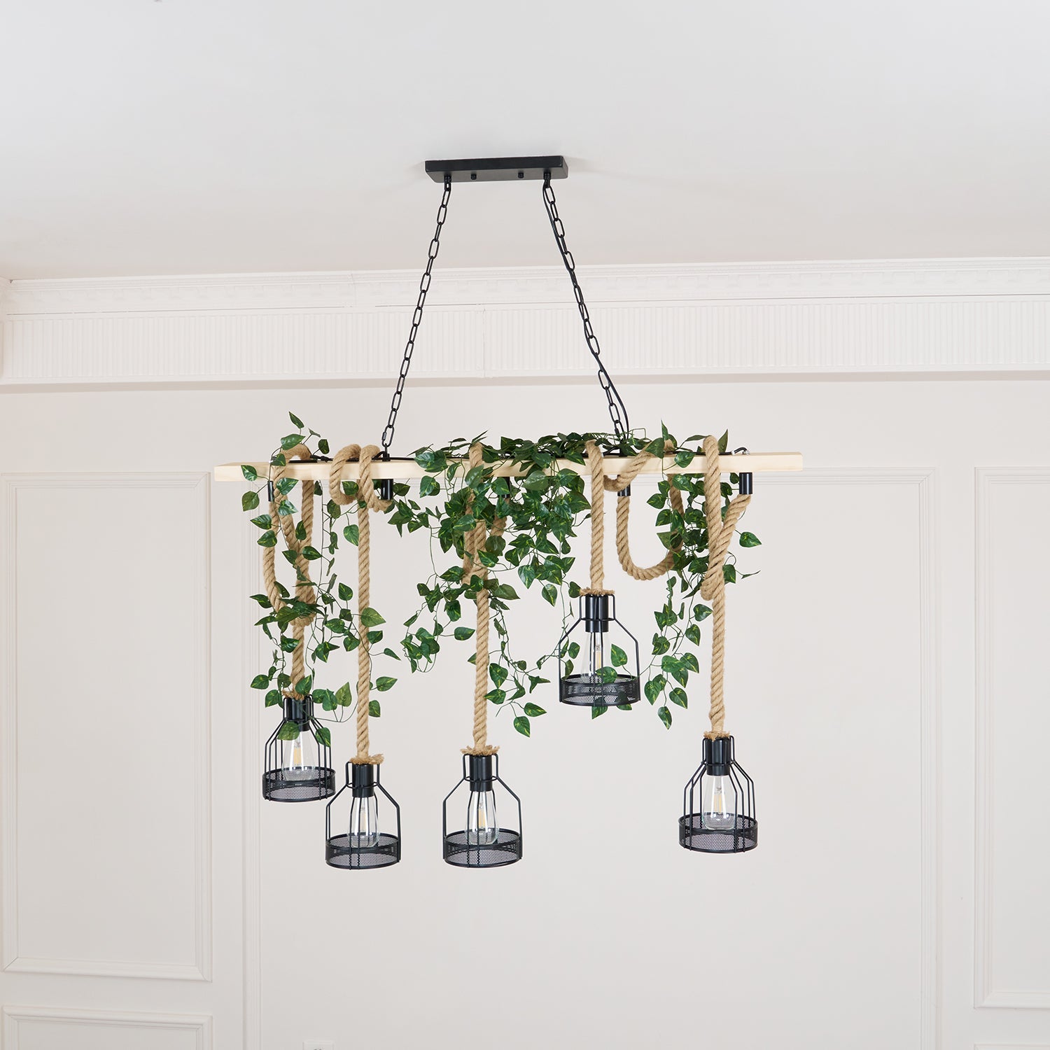Hemp Rope Industrial Grenade Chandelier - Blowlighting