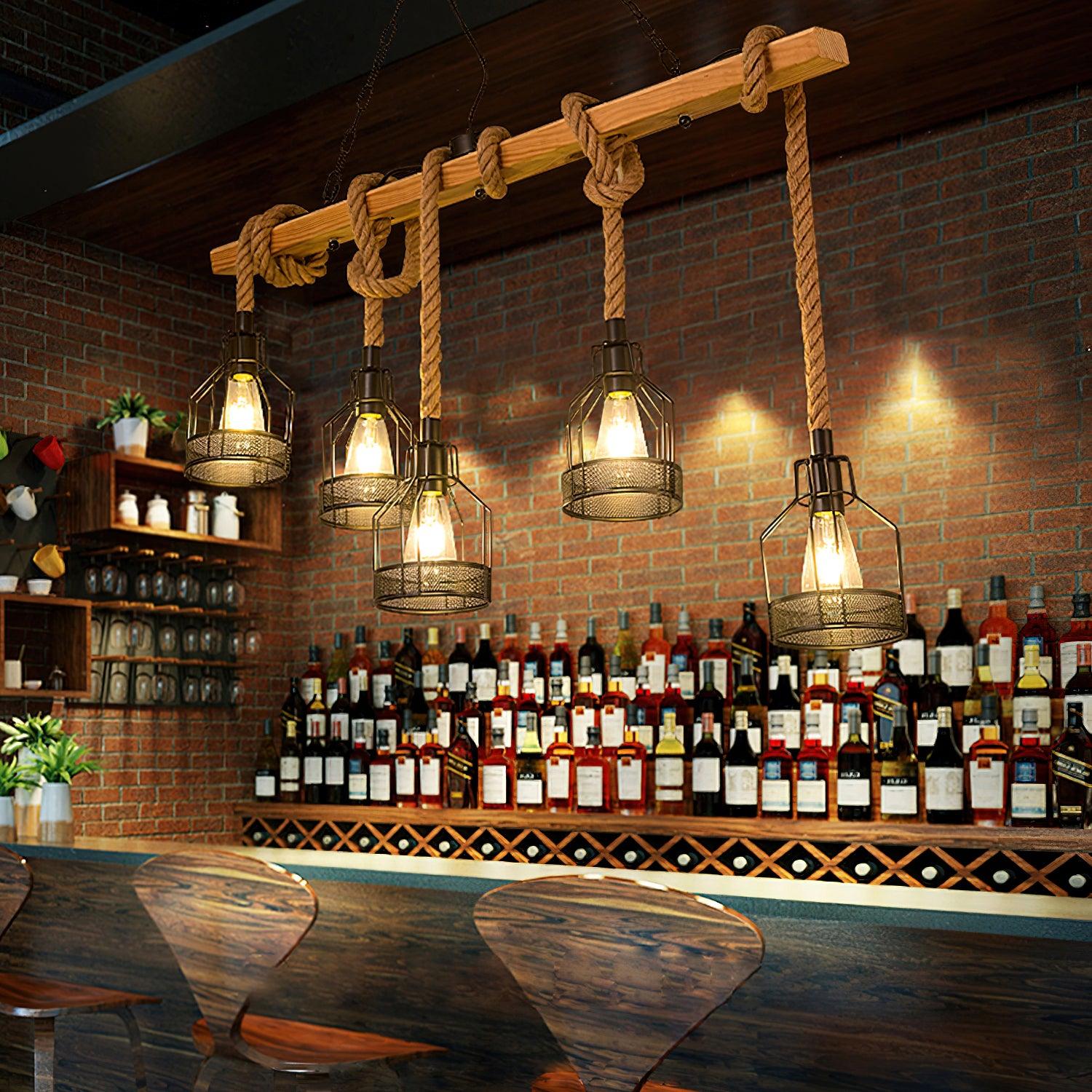 Hemp Rope Industrial Grenade Chandelier - Blowlighting