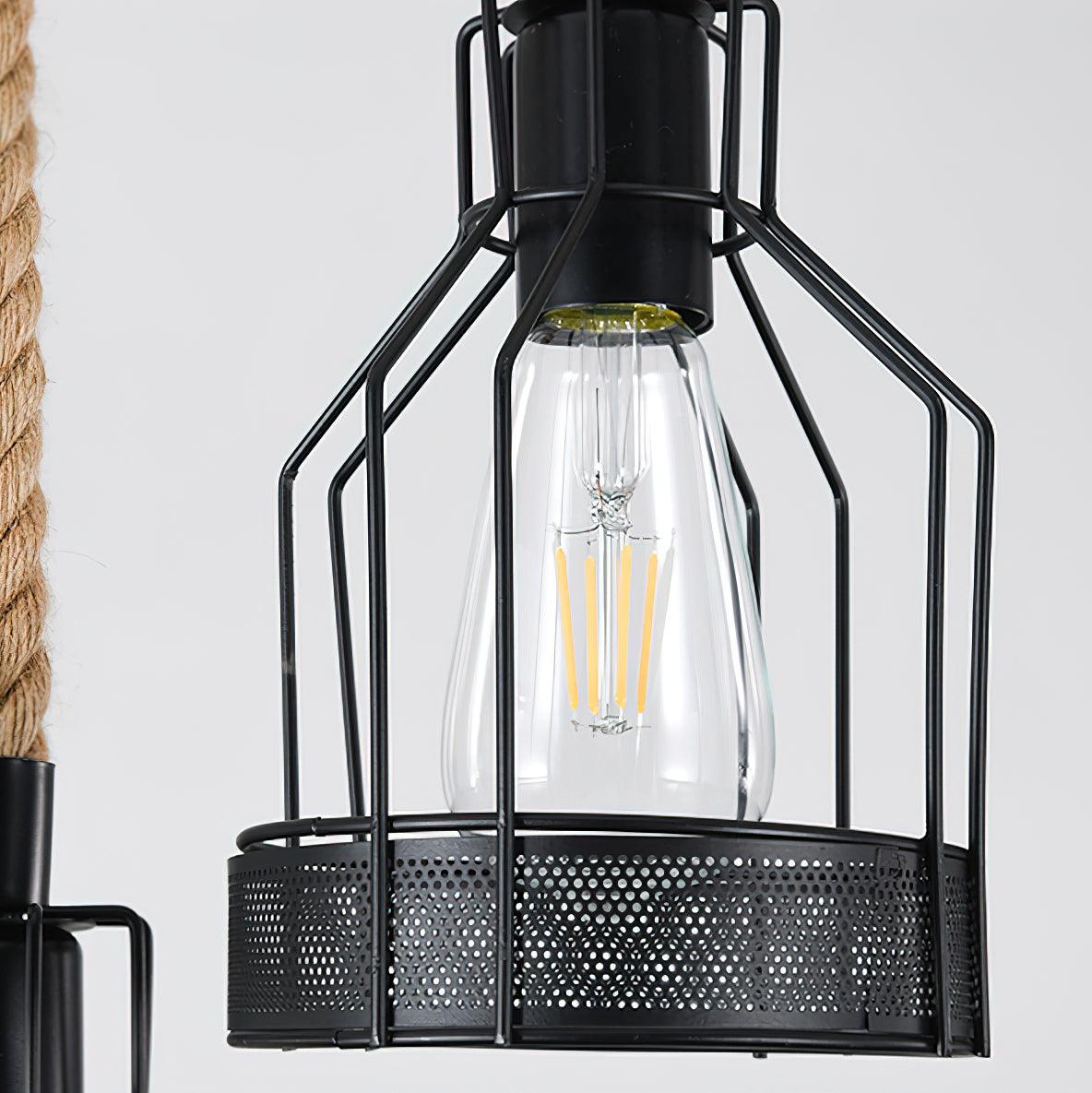 Hemp Rope Industrial Grenade Chandelier - Blowlighting
