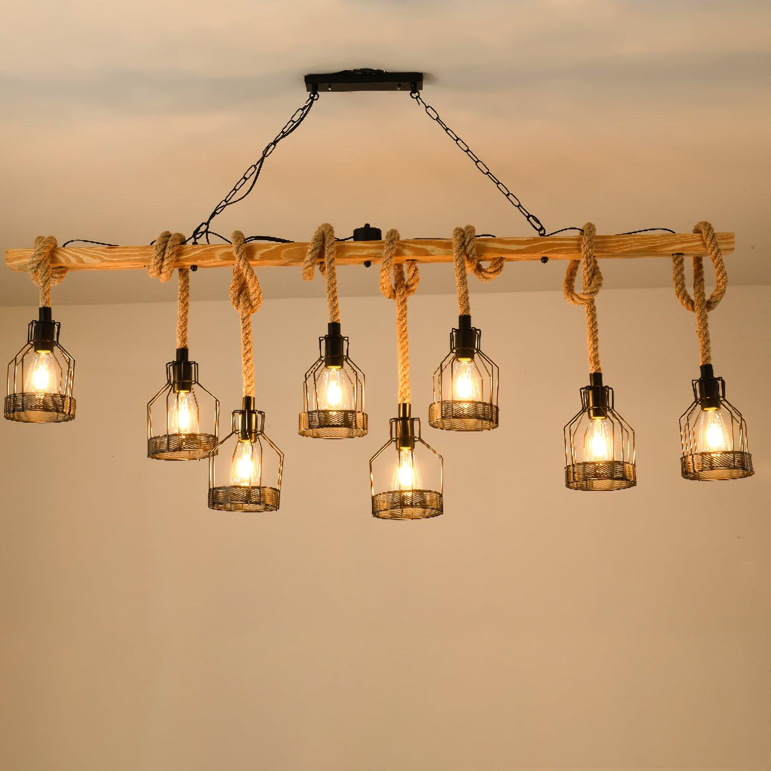 Hemp Rope Industrial Grenade Chandelier - Blowlighting