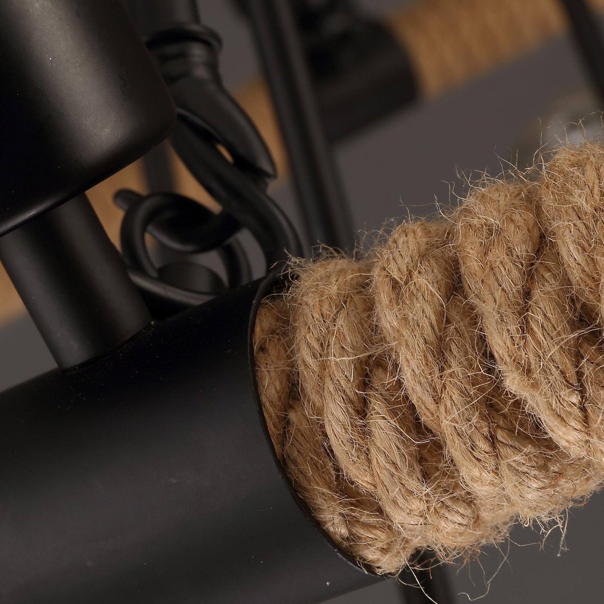 Hemp Rope Industrial Large Circle Chandelier - Blowlighting