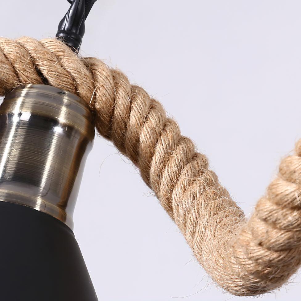 Hemp Rope Industrial Large Circle Chandelier - Blowlighting