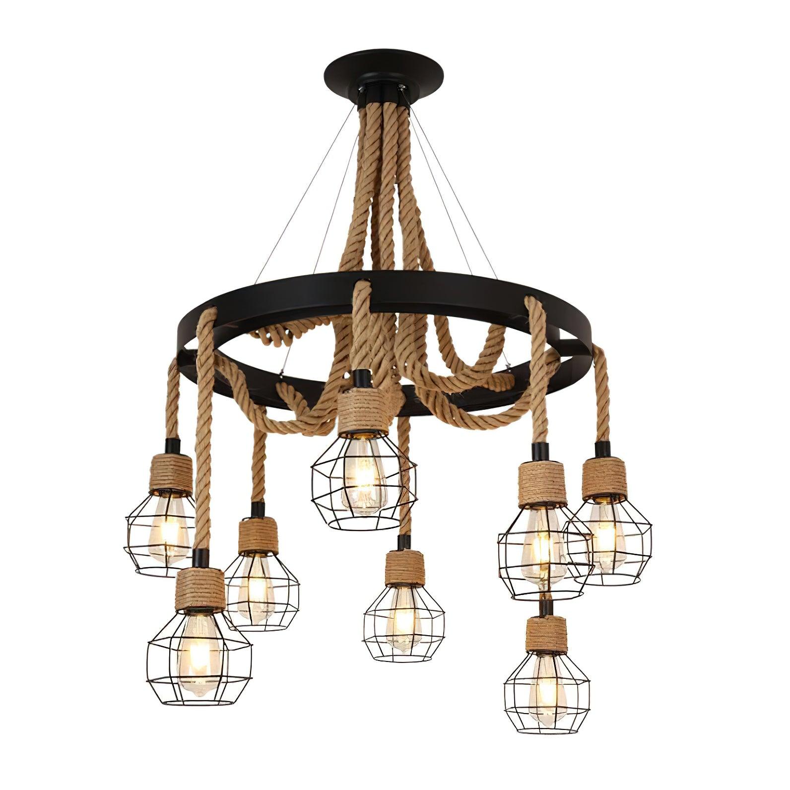 Hemp Rope Industrial Starfall Chandelier - Blowlighting