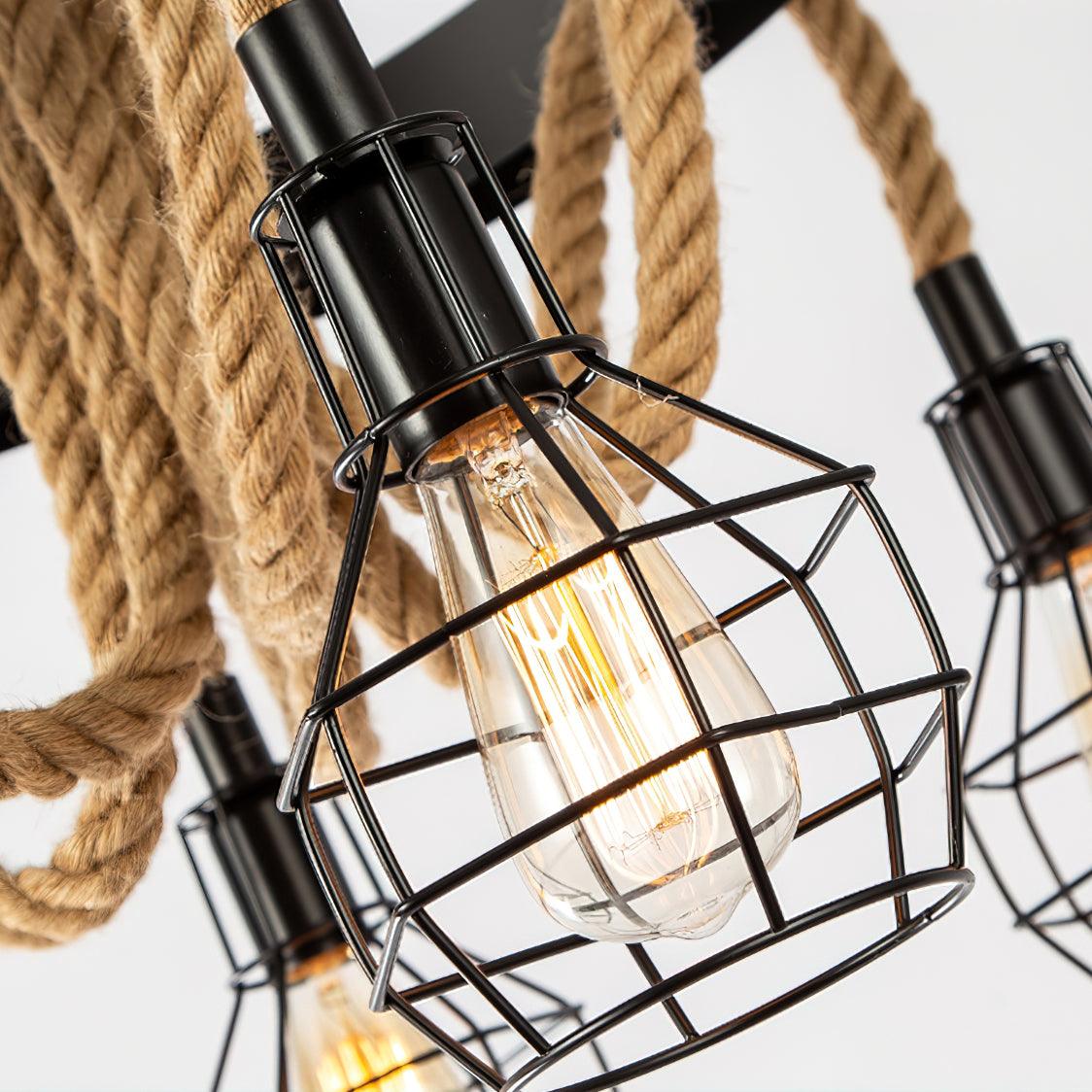 Hemp Rope Industrial Starfall Chandelier - Blowlighting